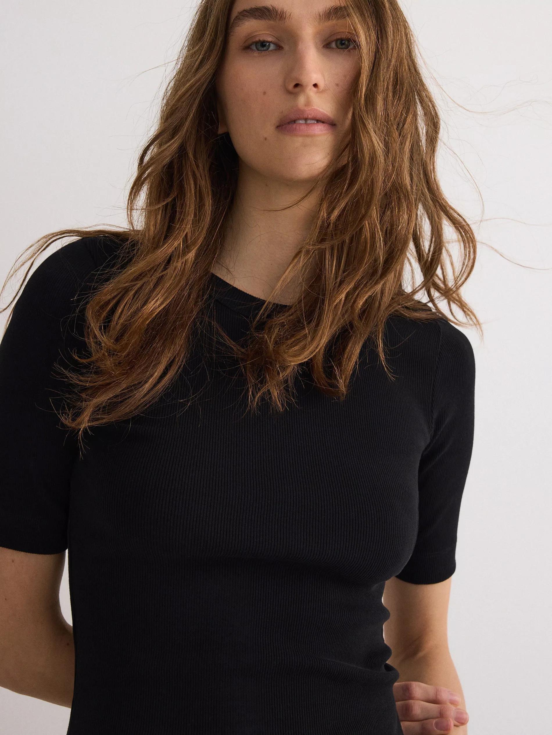 Black Slim Fit T-Shirt, , large image number 4