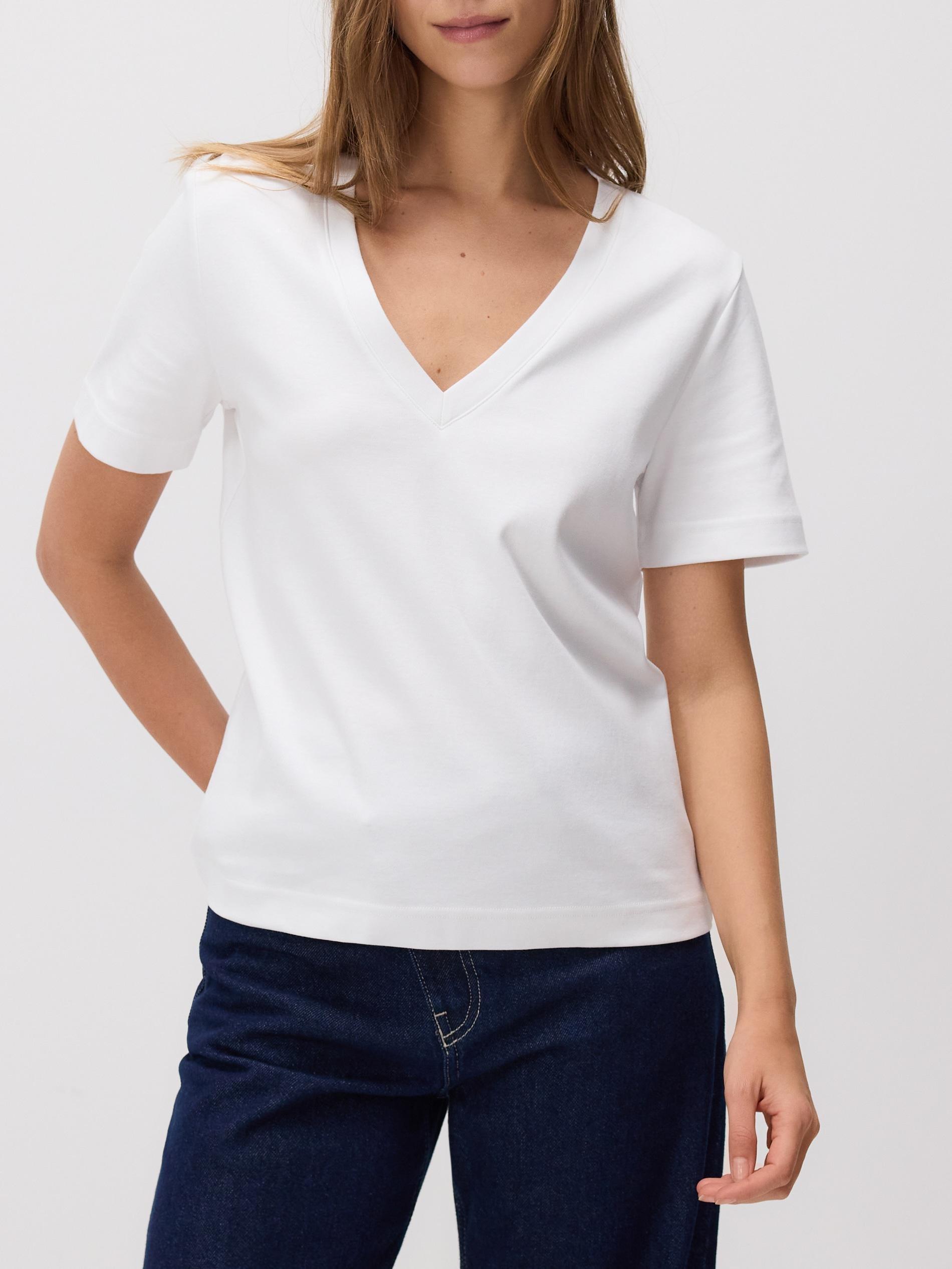 White V-Neck T-Shirt, , large image number 5