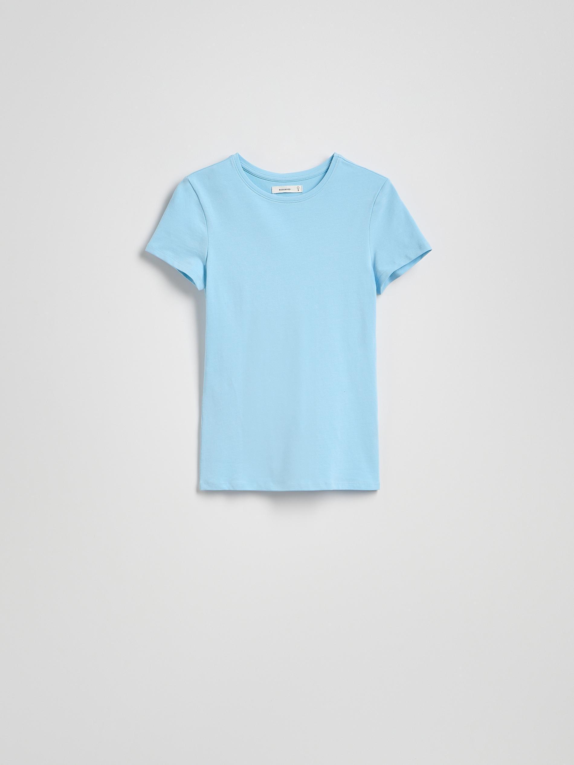 PALE BLUE Slim fit cotton T-shirt, , large image number 0