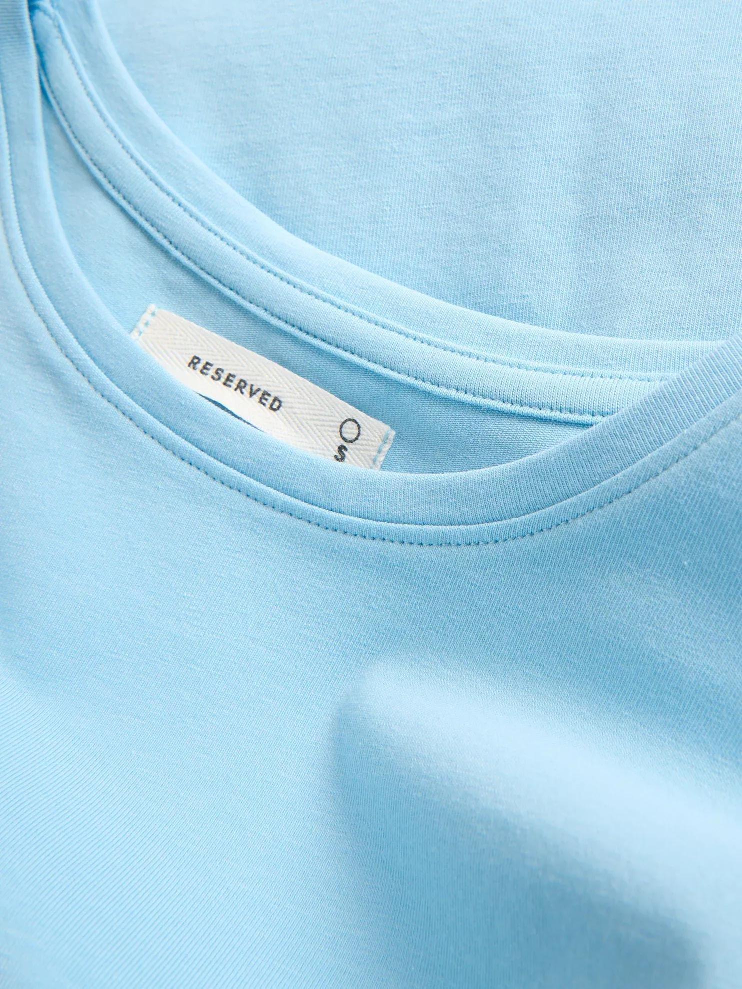 PALE BLUE Slim fit cotton T-shirt, , large image number 1