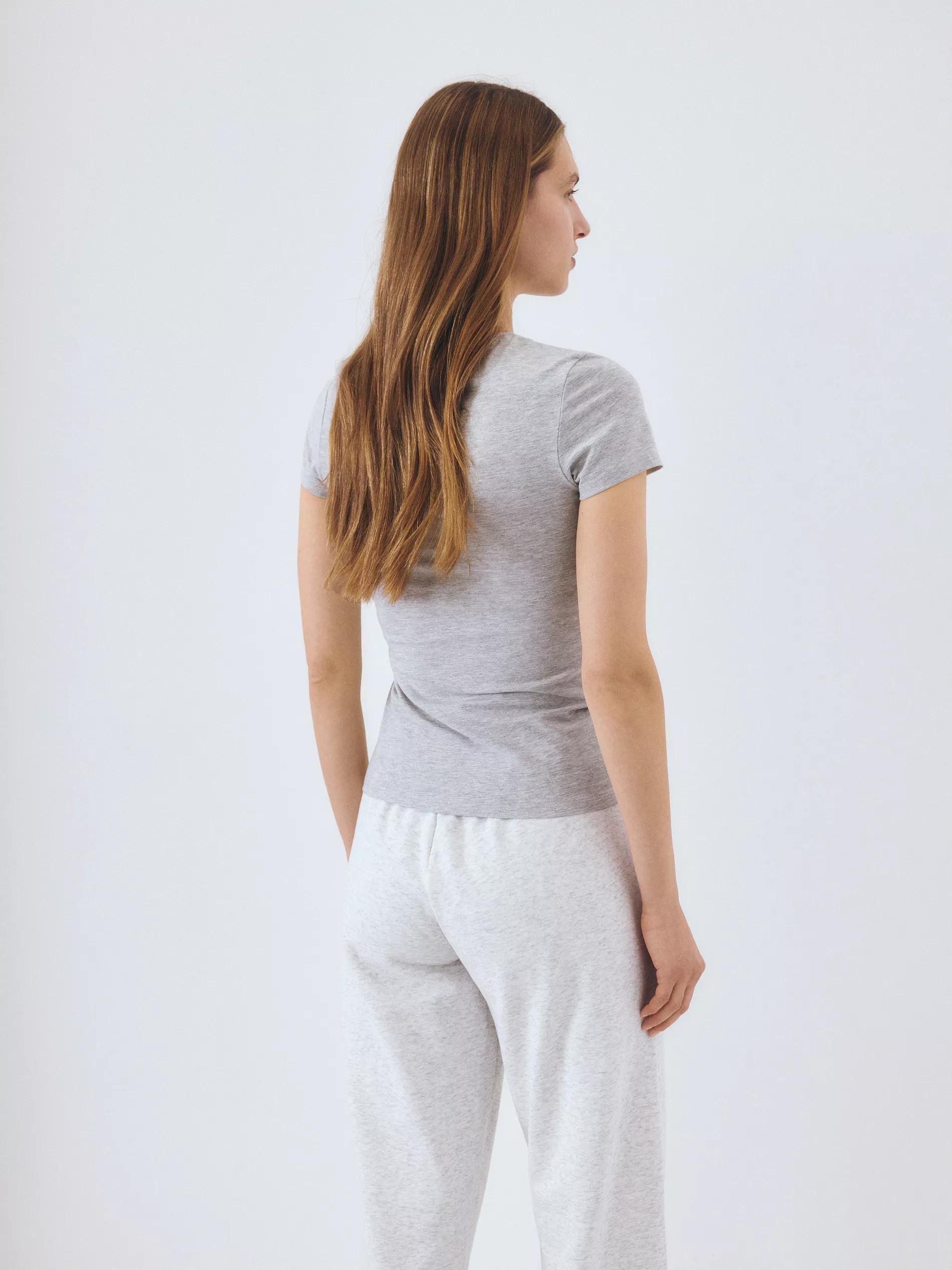 Grey Slim Fit Cotton T-Shirt, , large image number 4