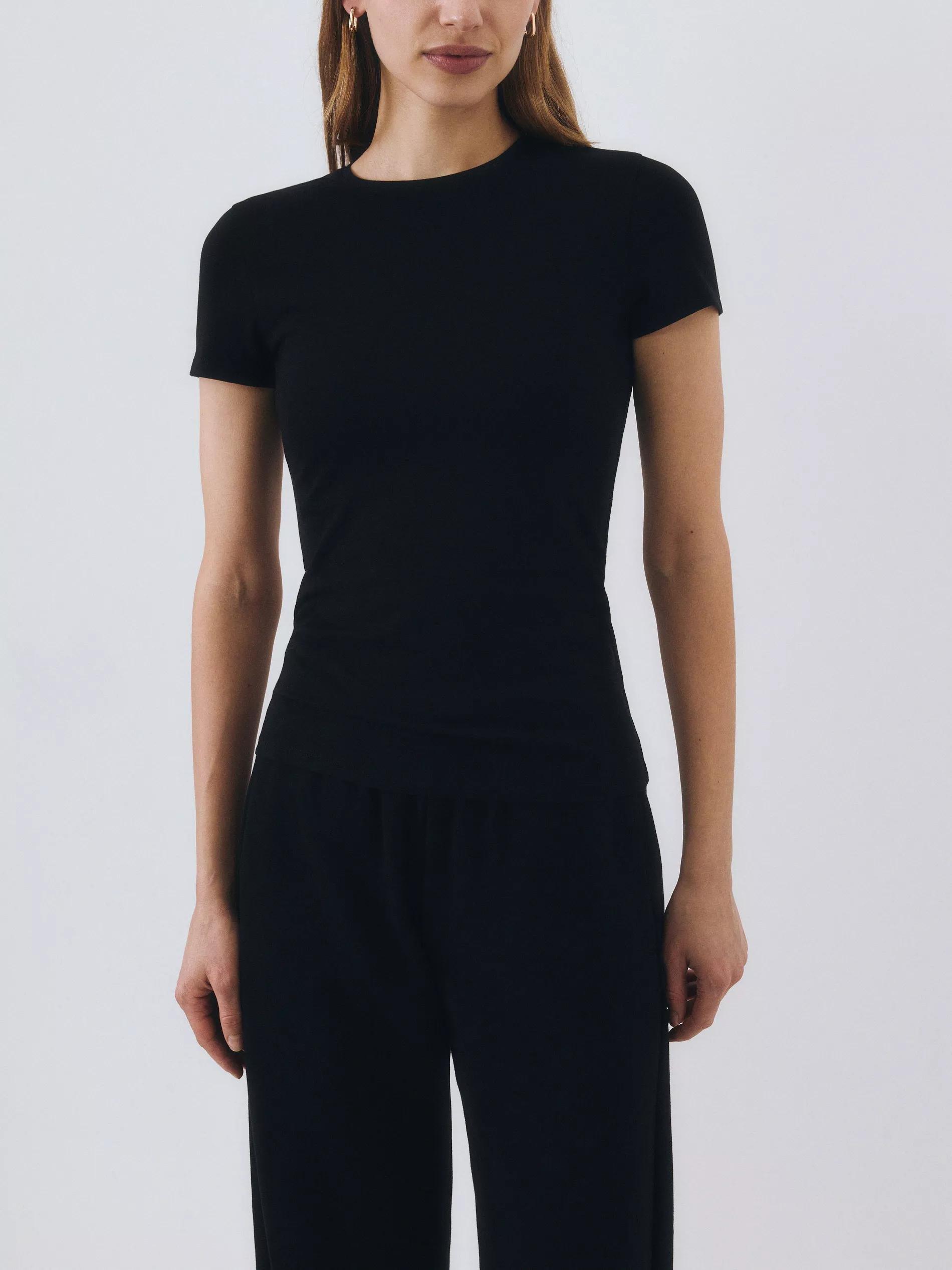 BLACK Slim fit cotton T-shirt, , large image number 2