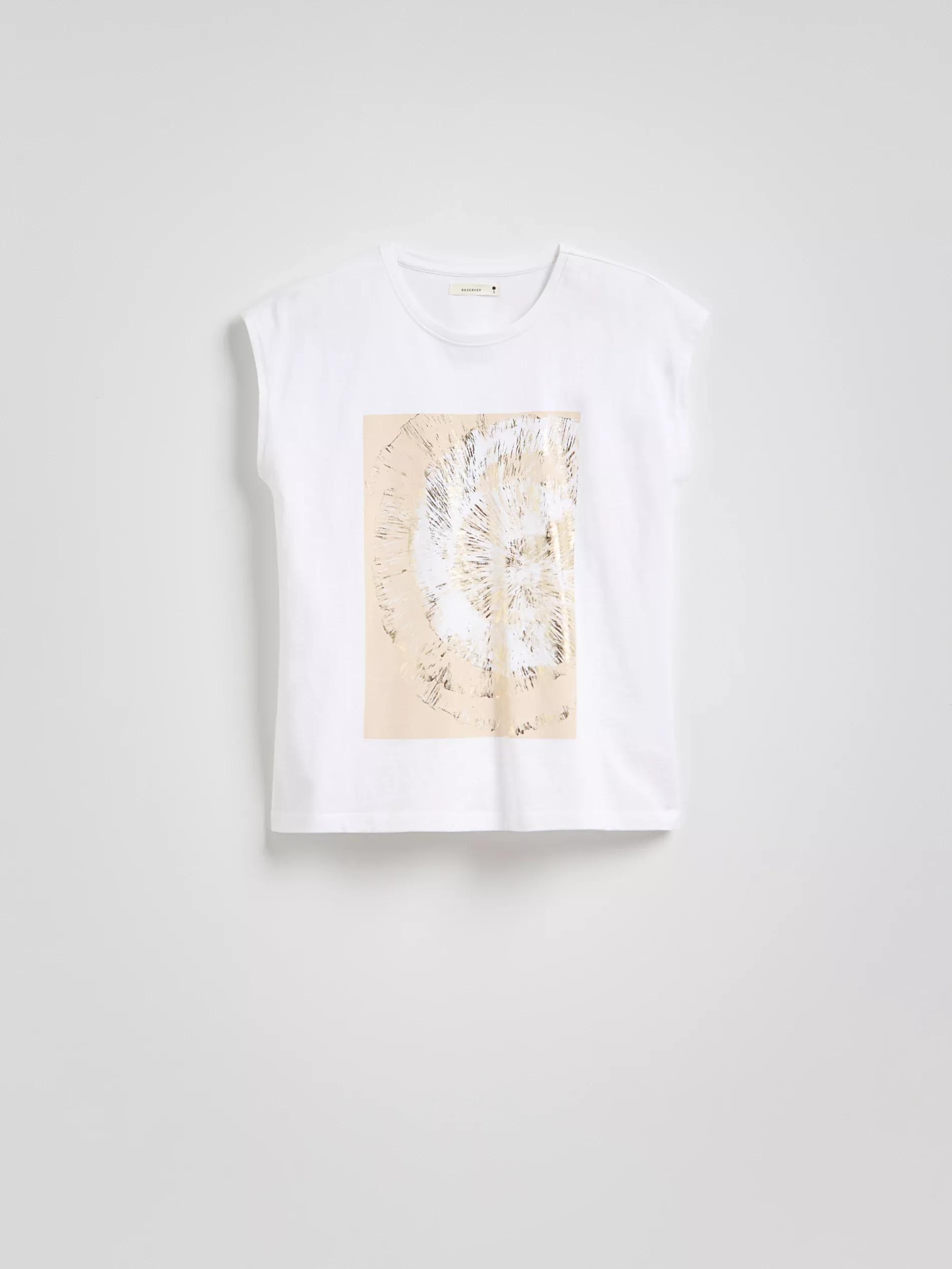 WHITE Cotton T-shirt with print, White, large image number 0
