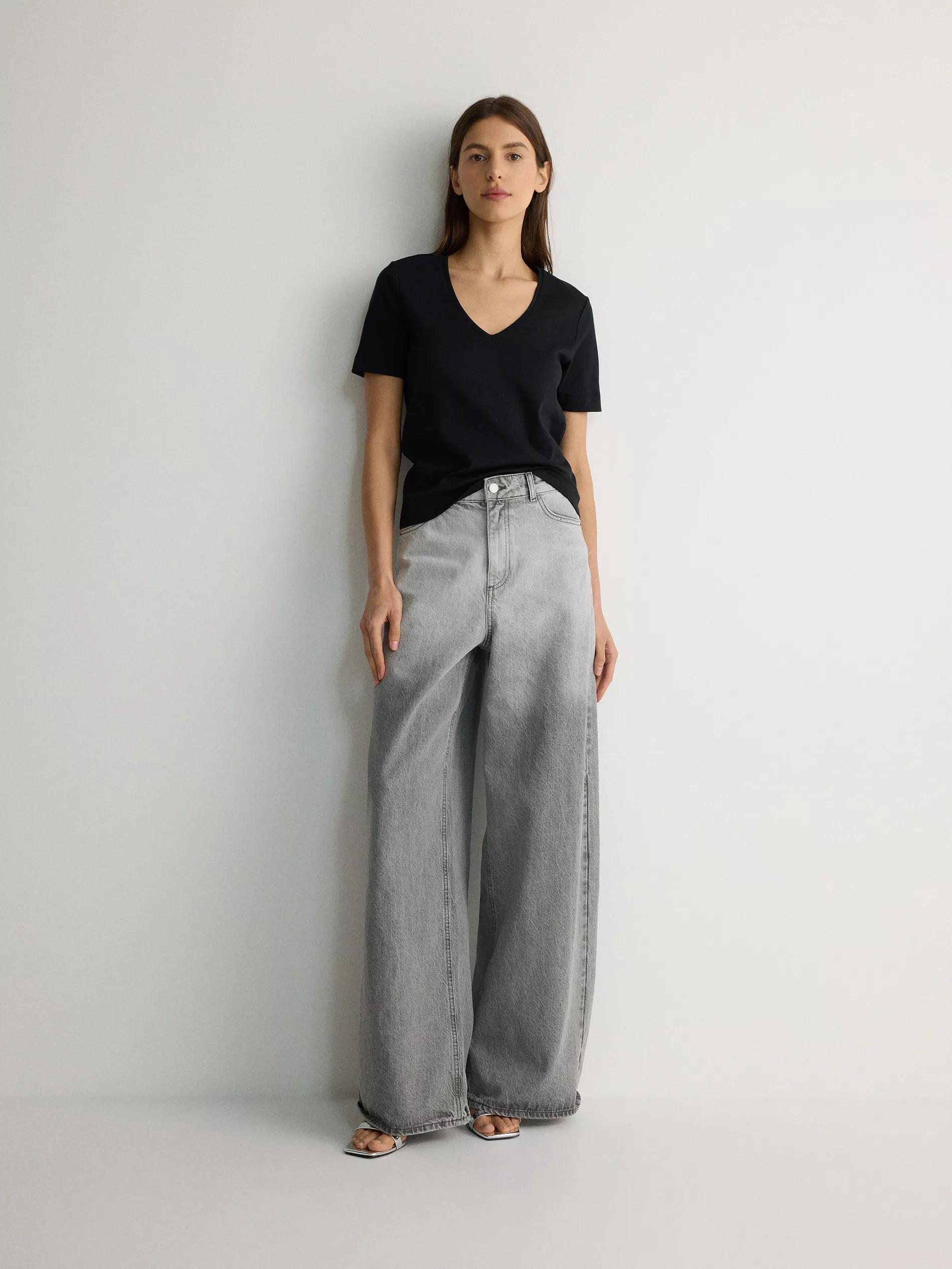 Black V Neck Blouse, Black, large image number 4