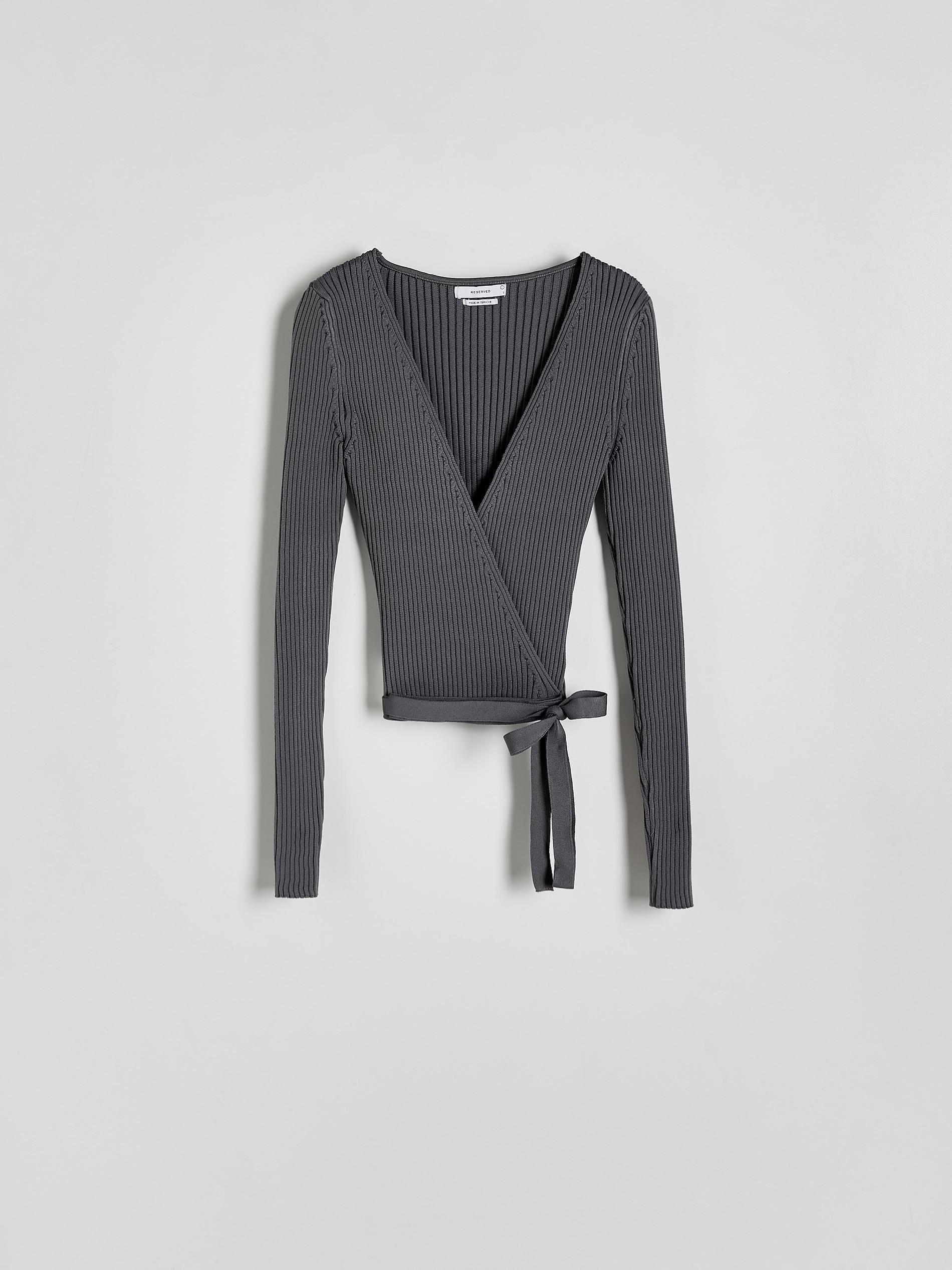 Grey Jumper With Tie Detail, , large image number 3
