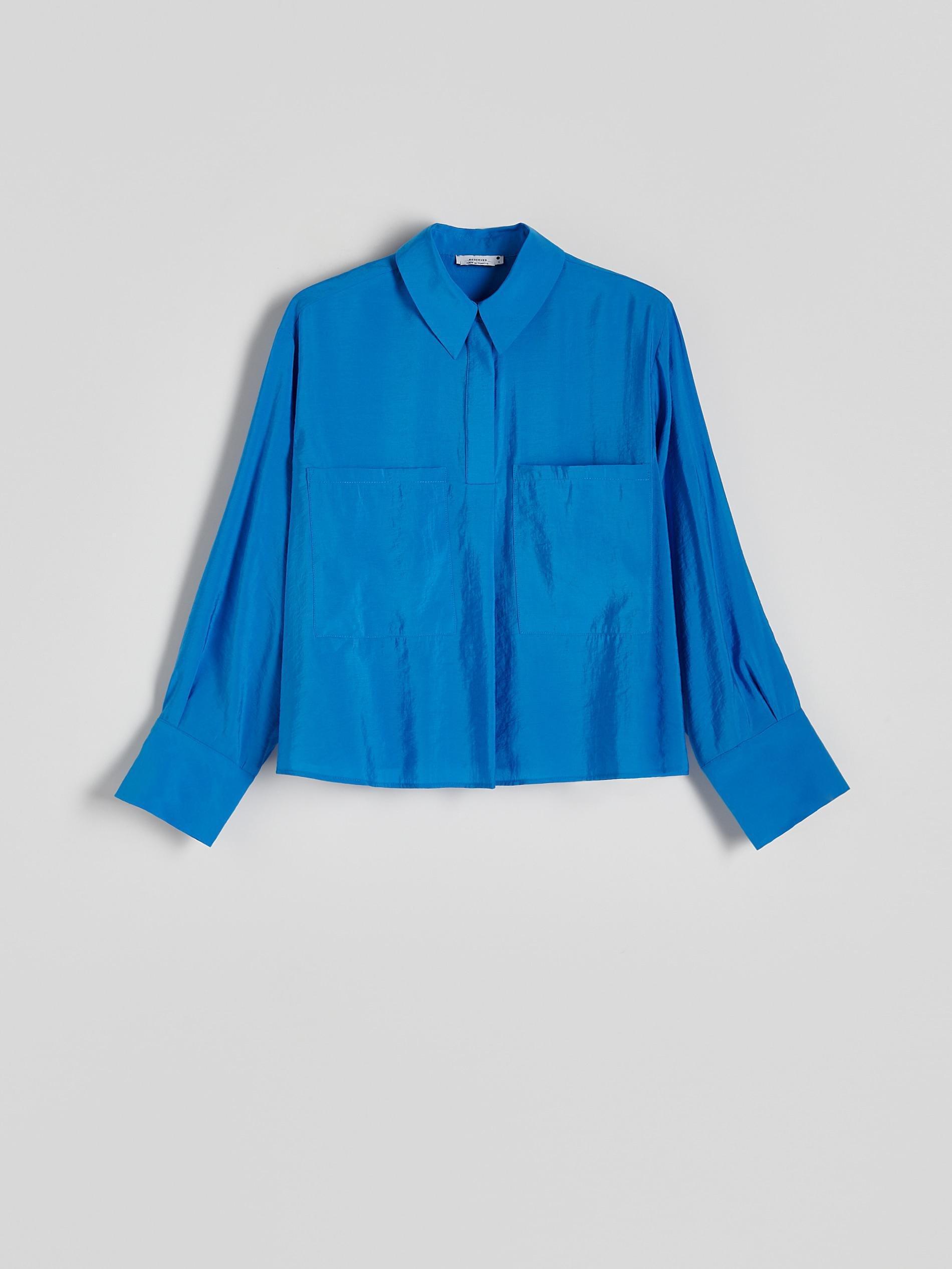 Blue Classic Collar Modal Rich Shirt, , large image number 3