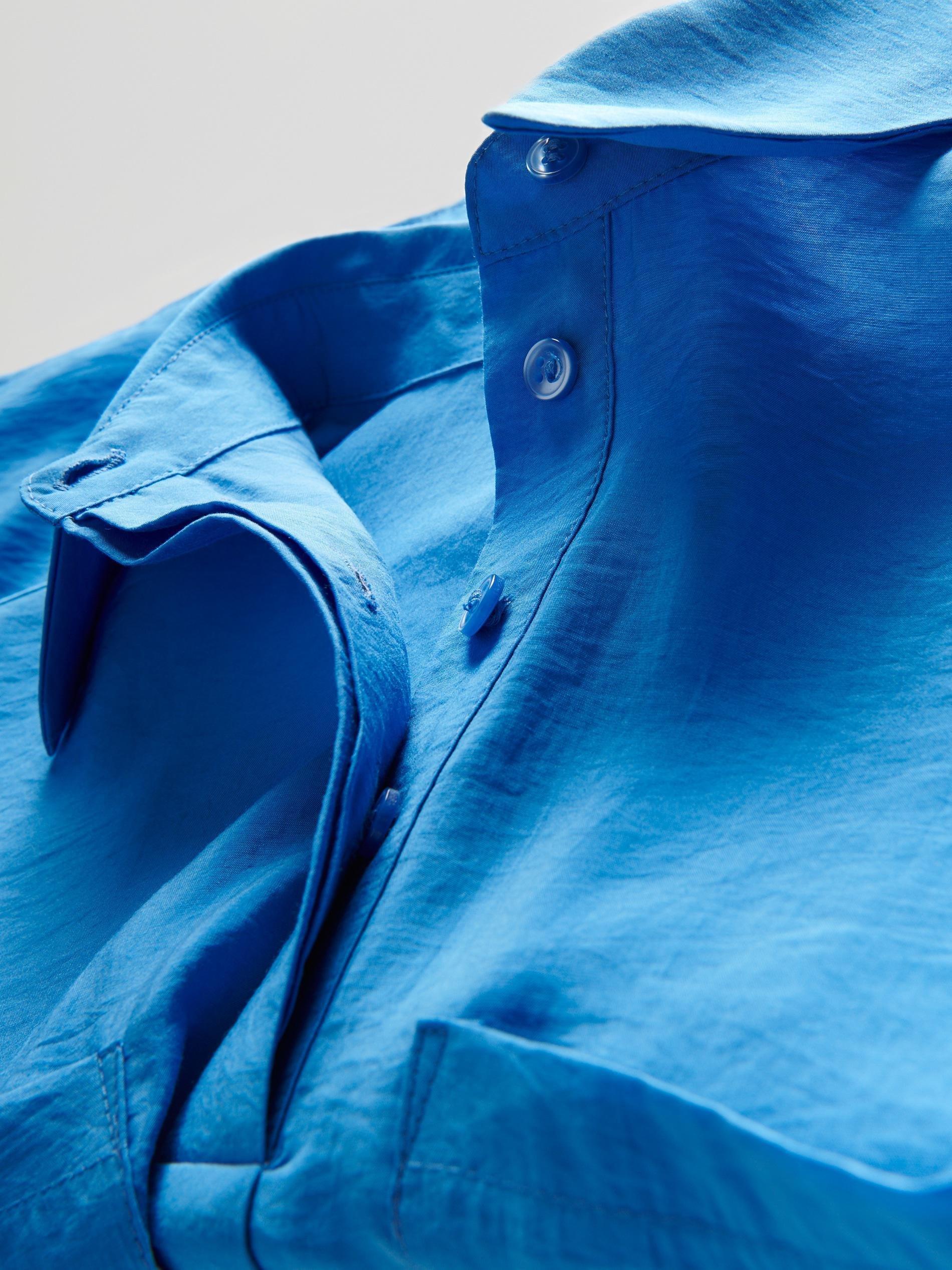 Blue Classic Collar Modal Rich Shirt, , large image number 4