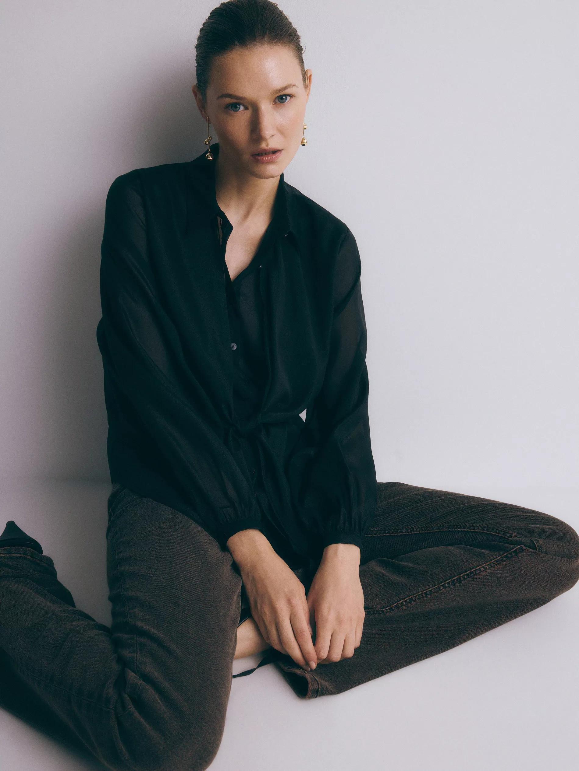 Black Shirt With Lacing, , large image number 1