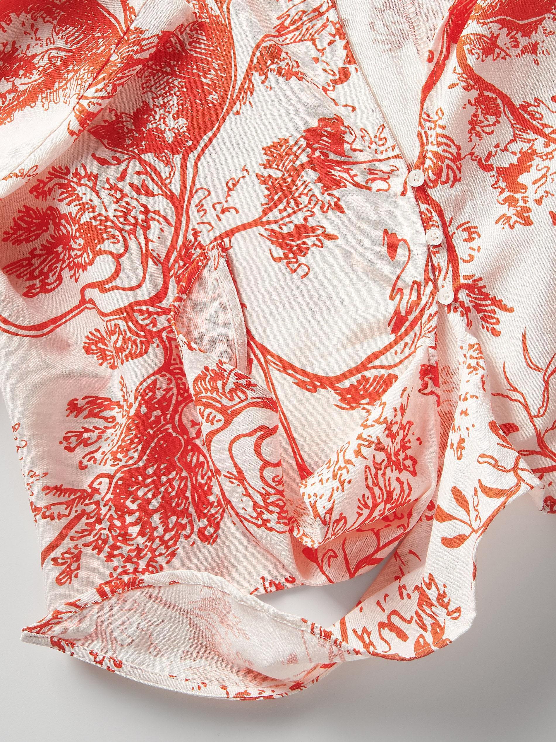 Multicolour Tie Detail Cropped Kimono Shirt, , large image number 2