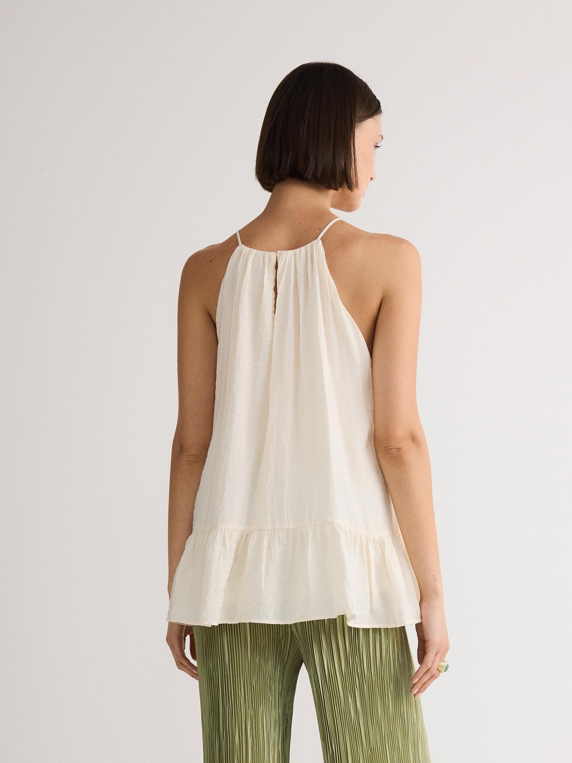 Beige Peplum Hem Blouse, , large image number 7