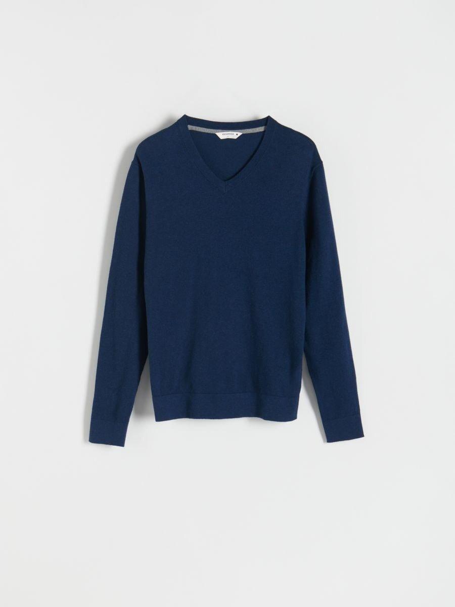 Reserved Navy V Neck Jumper | Azadea Kuwait