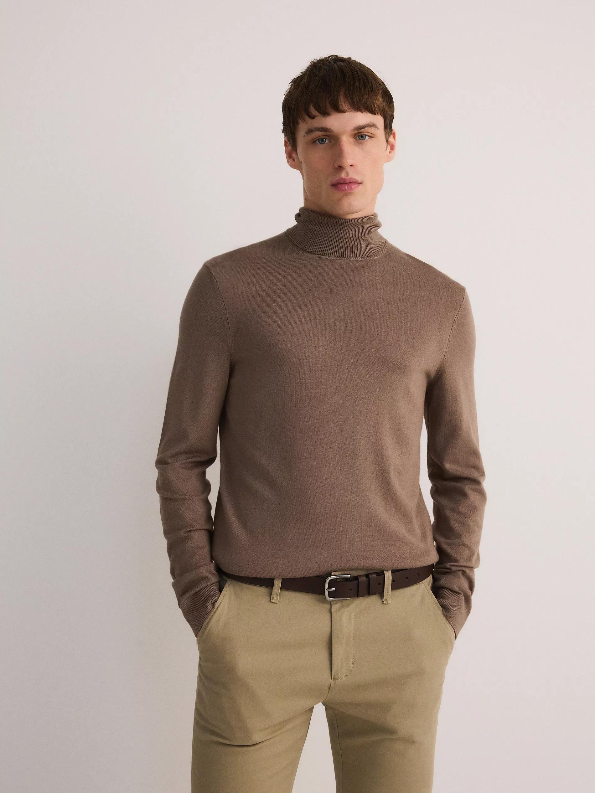 COFFEE Viscose rich turtleneck, , large image number 2