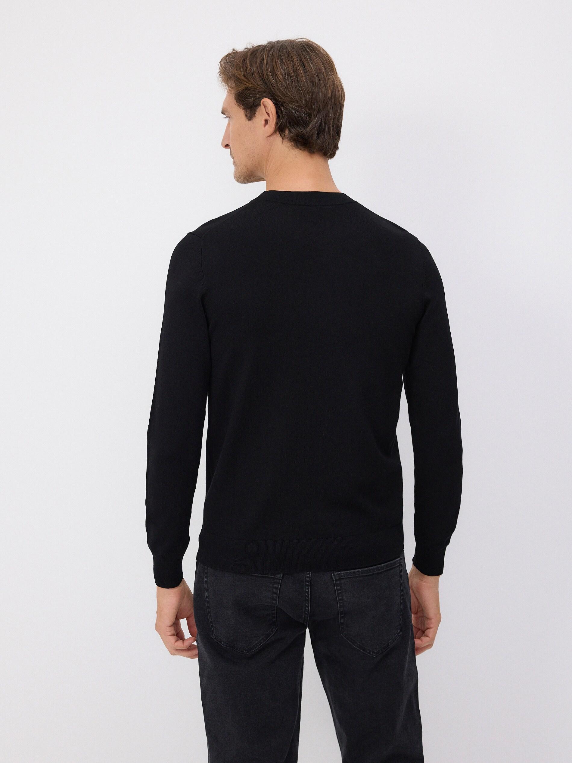 Black Sweater Made Of Mostly Viscose Material, Black, large image number 3