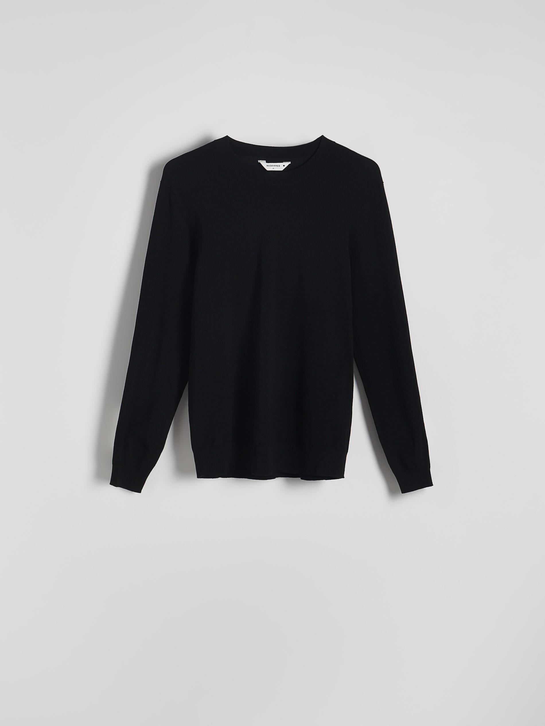 Black Sweater Made Of Mostly Viscose Material, Black, large image number 4