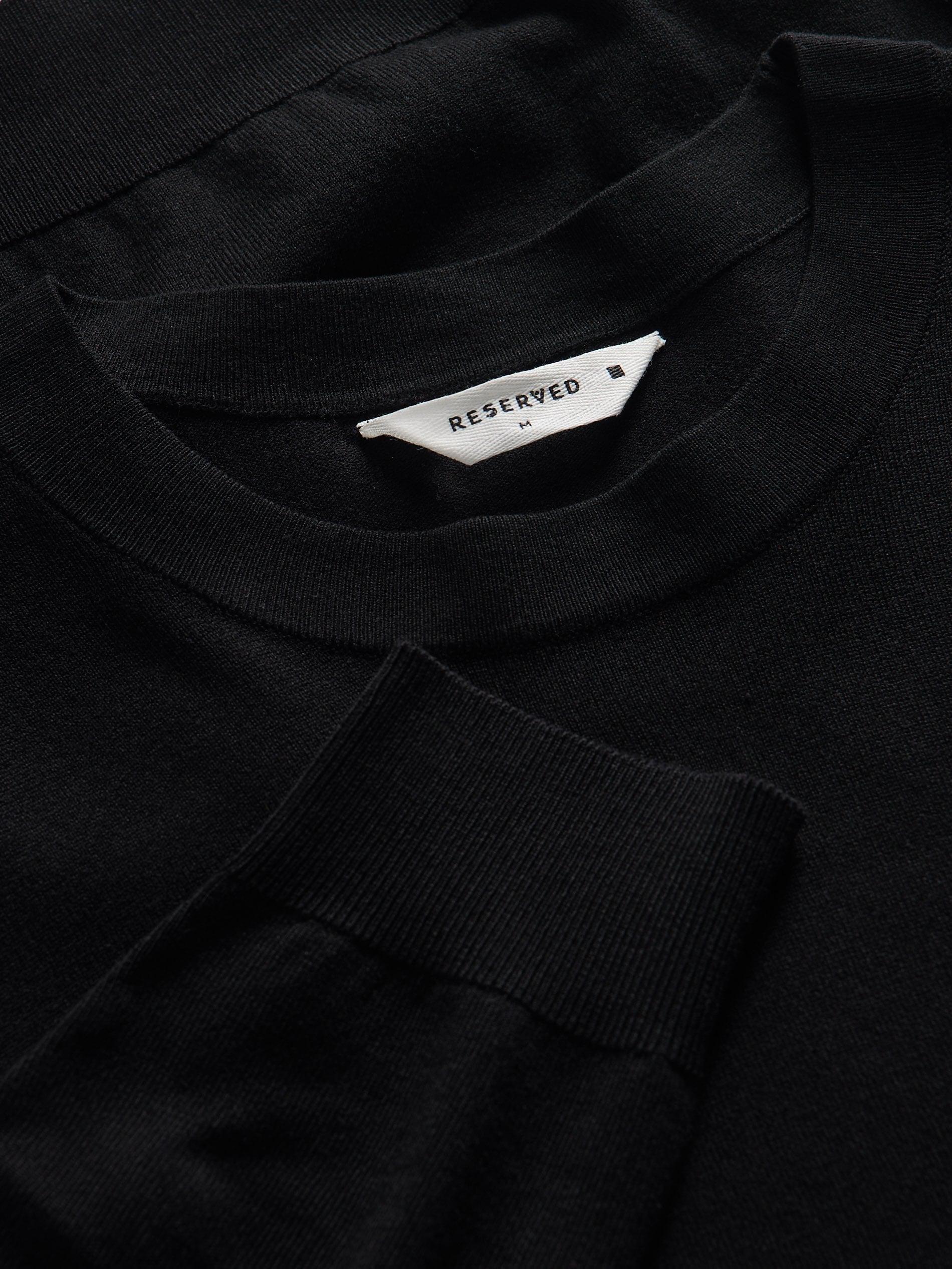 Black Sweater Made Of Mostly Viscose Material, Black, large image number 6