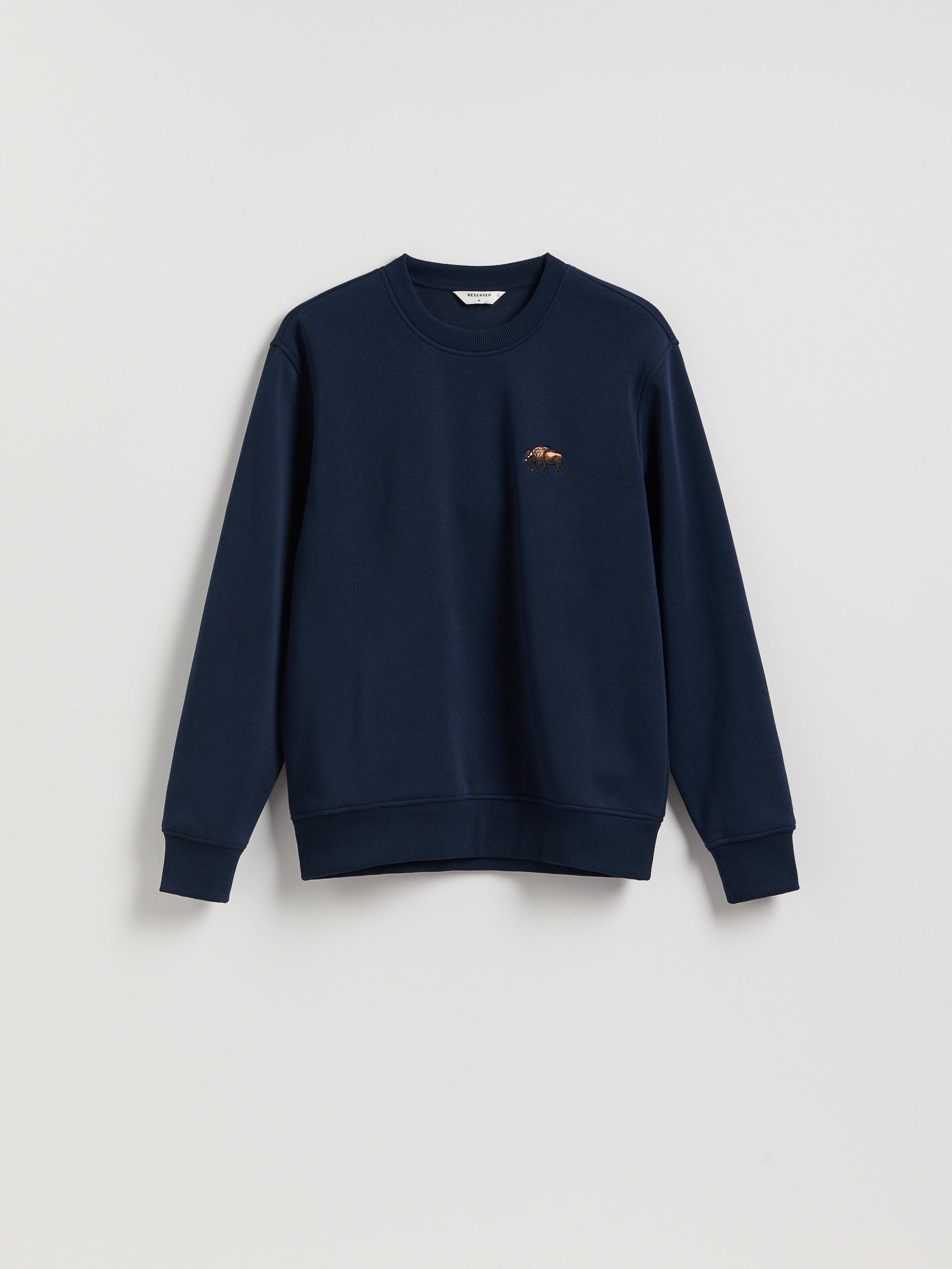 Navy Sweatshirt With Embroidery Detailing, Navy, large image number 4