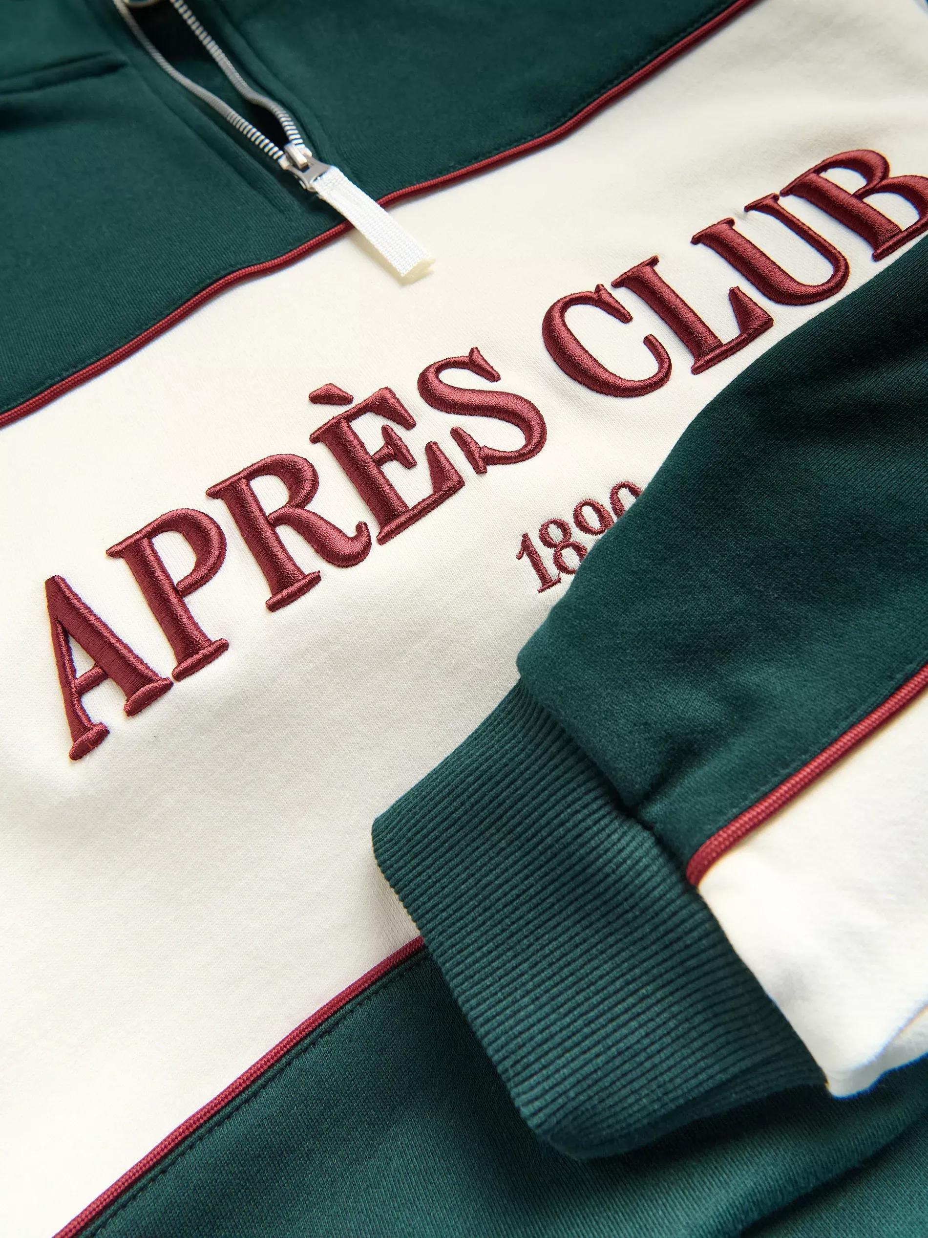 Green Cotton Sweatshirt With Stand Up Collar, Khaki, large image number 5