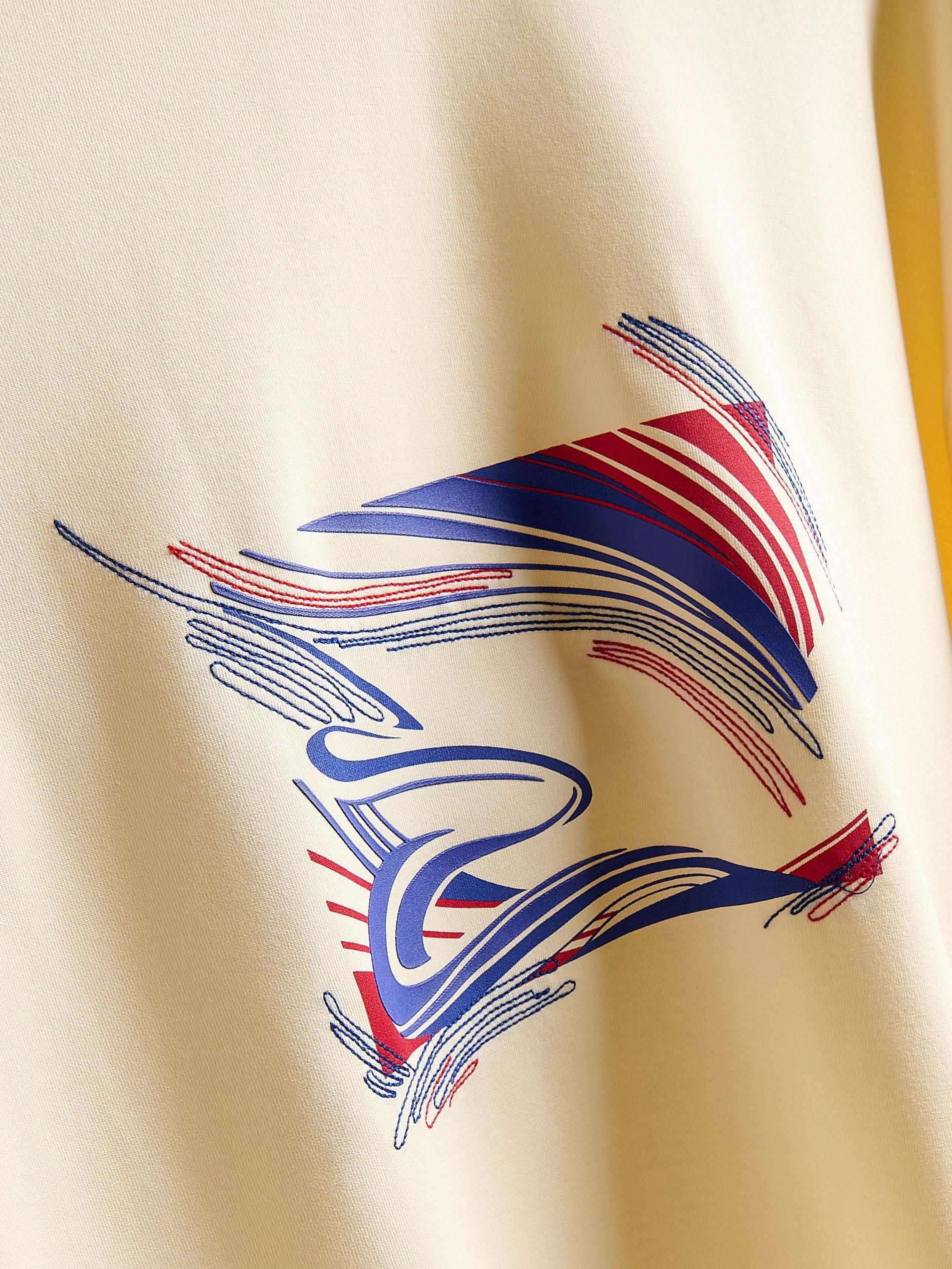 Beige Sweatshirt With Print, Ivory, large image number 5