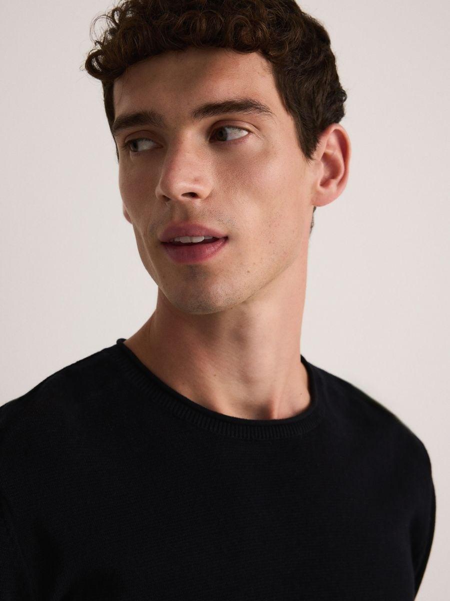 Black Regular Sweater, Black, large image number 2