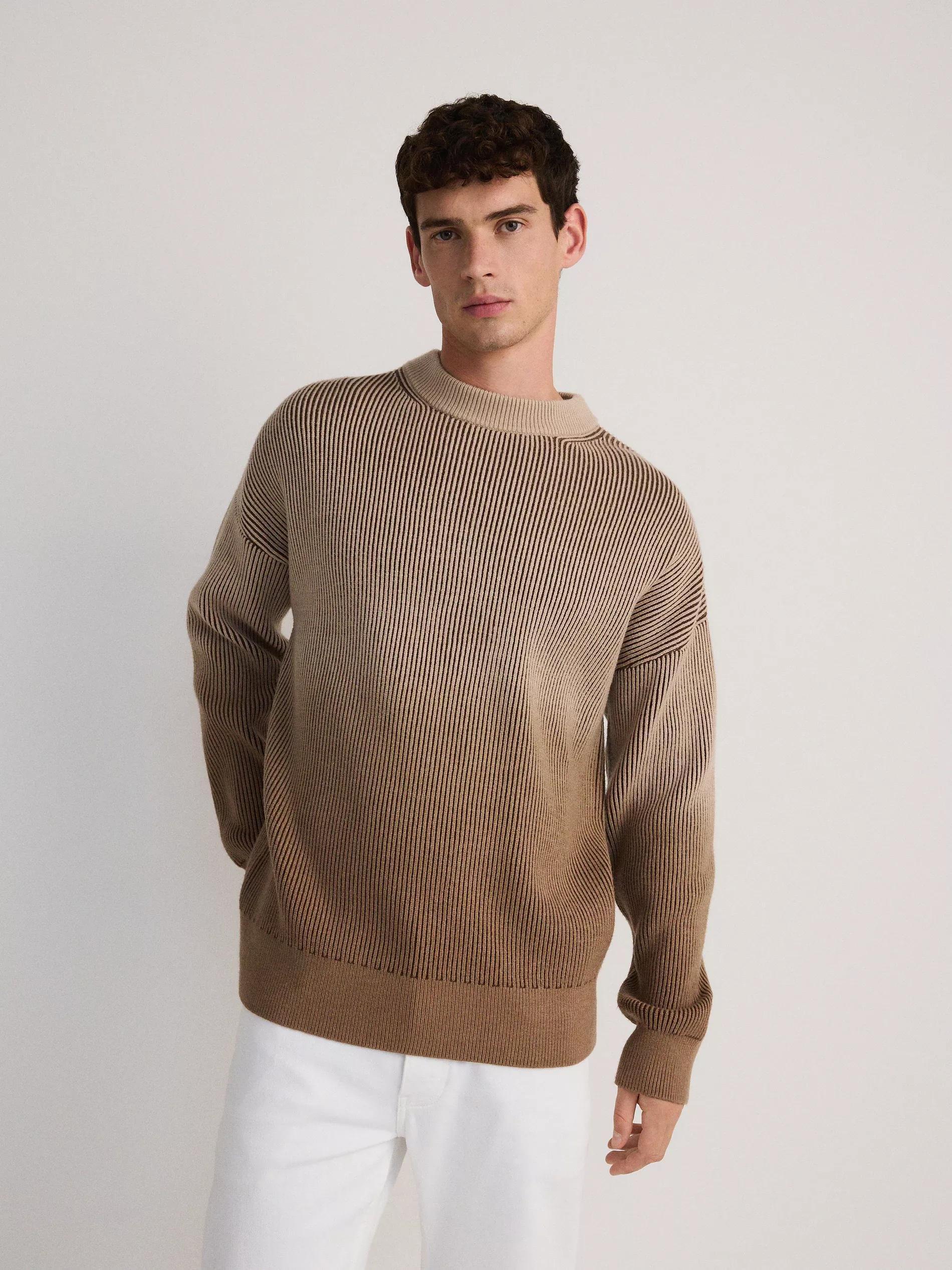 Beige Sweater With Ombre Effect, , large image number 0