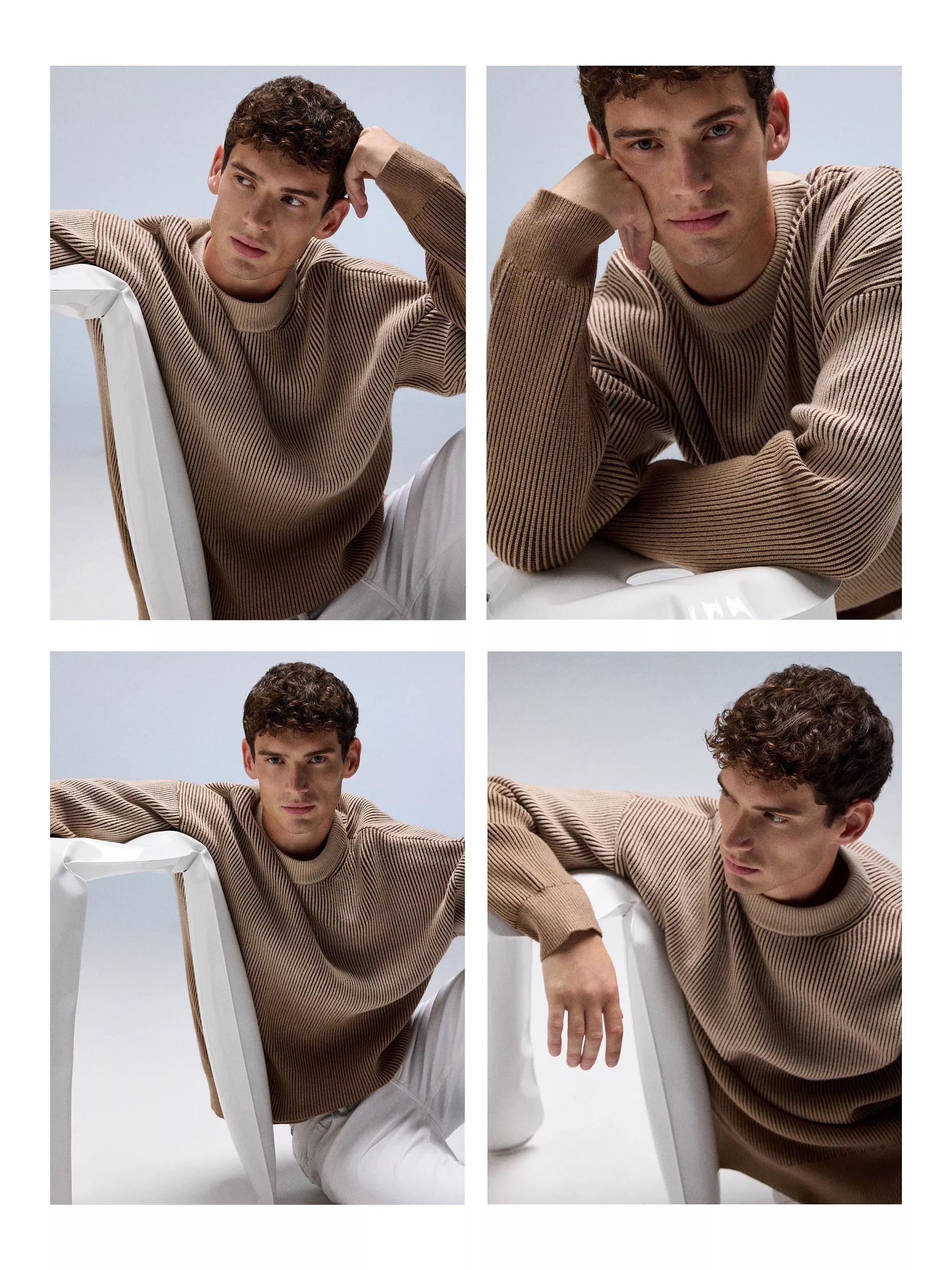 Beige Sweater With Ombre Effect, , large image number 2