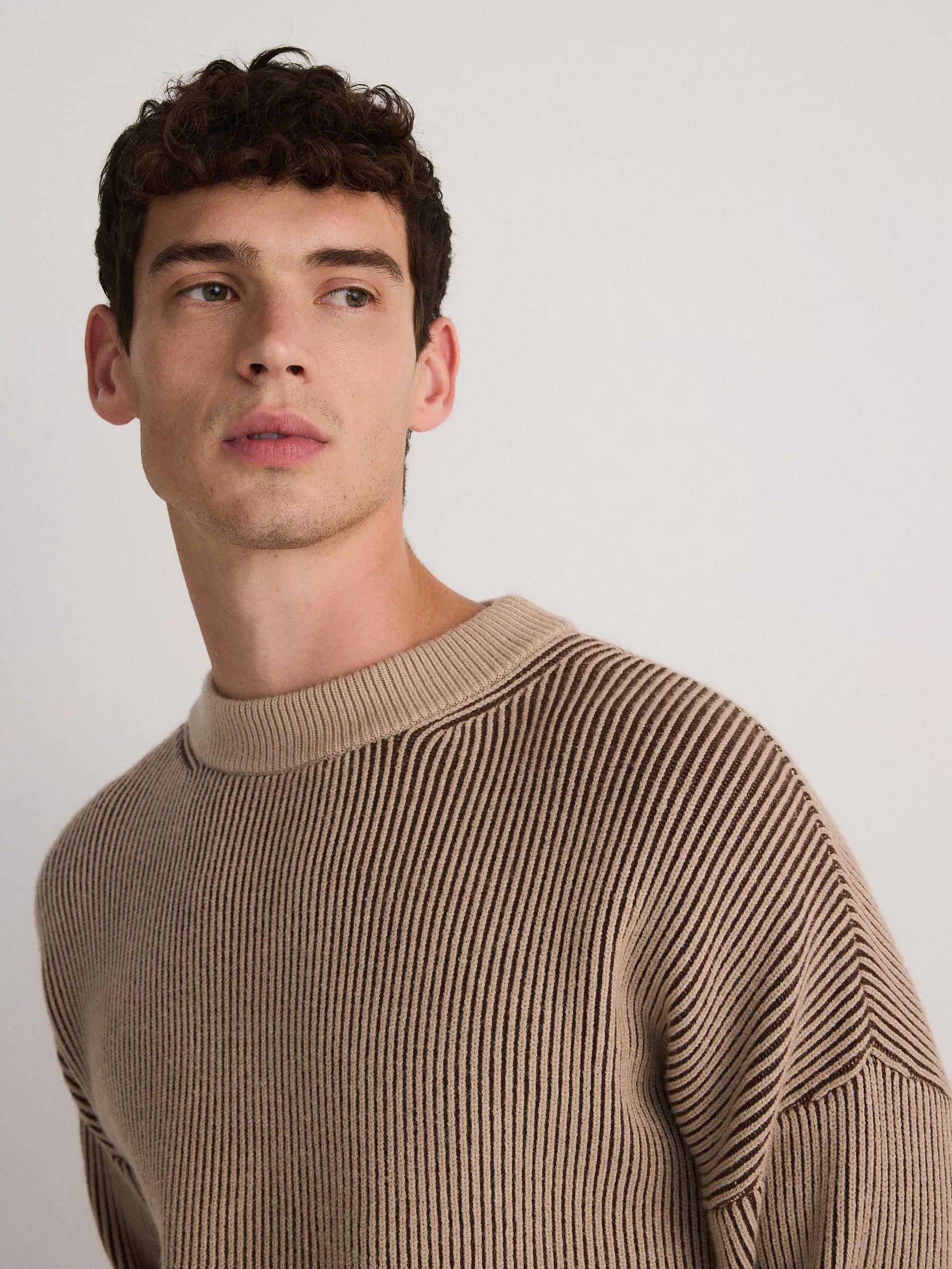Beige Sweater With Ombre Effect, , large image number 3