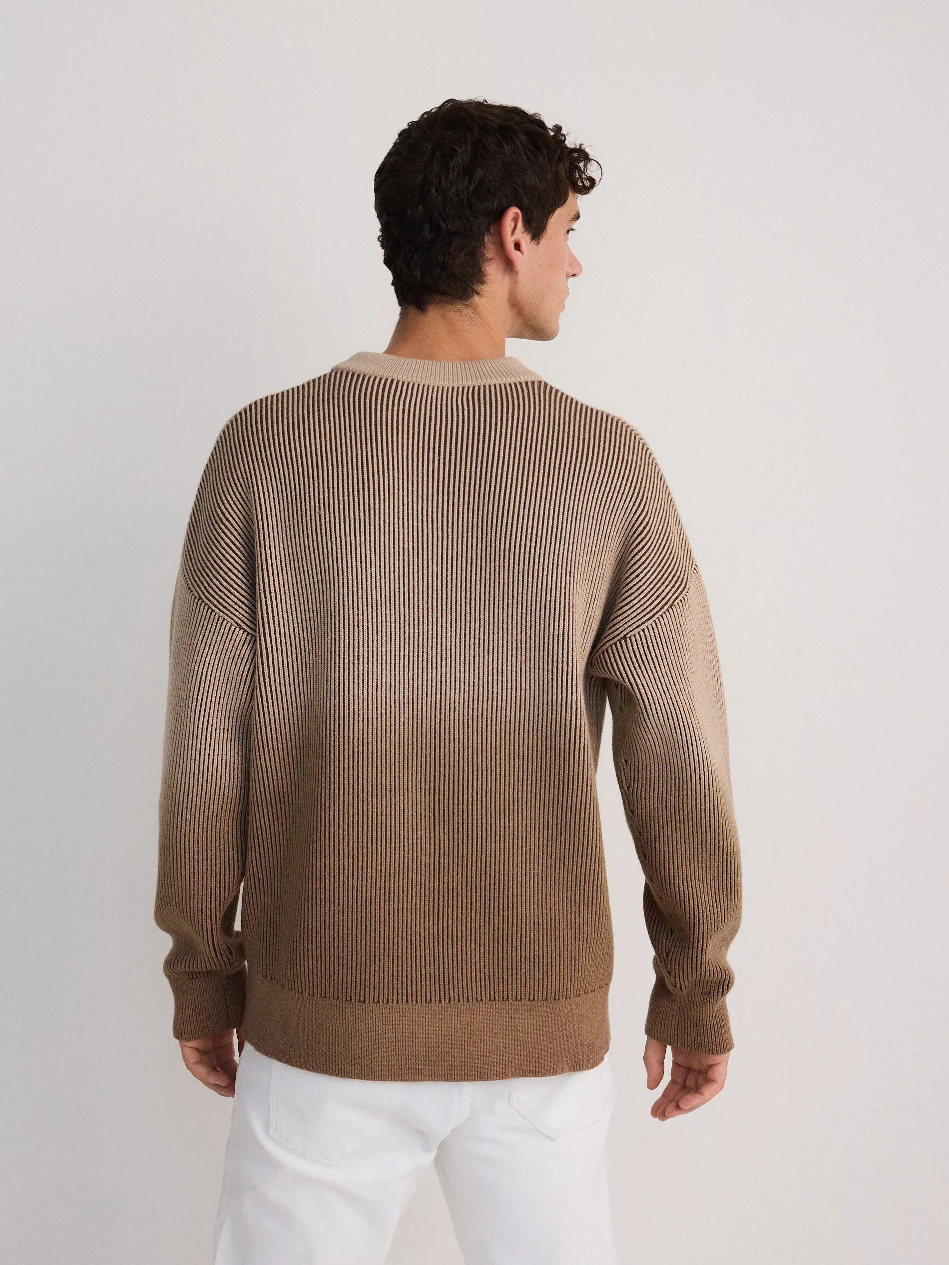 Beige Sweater With Ombre Effect, , large image number 4
