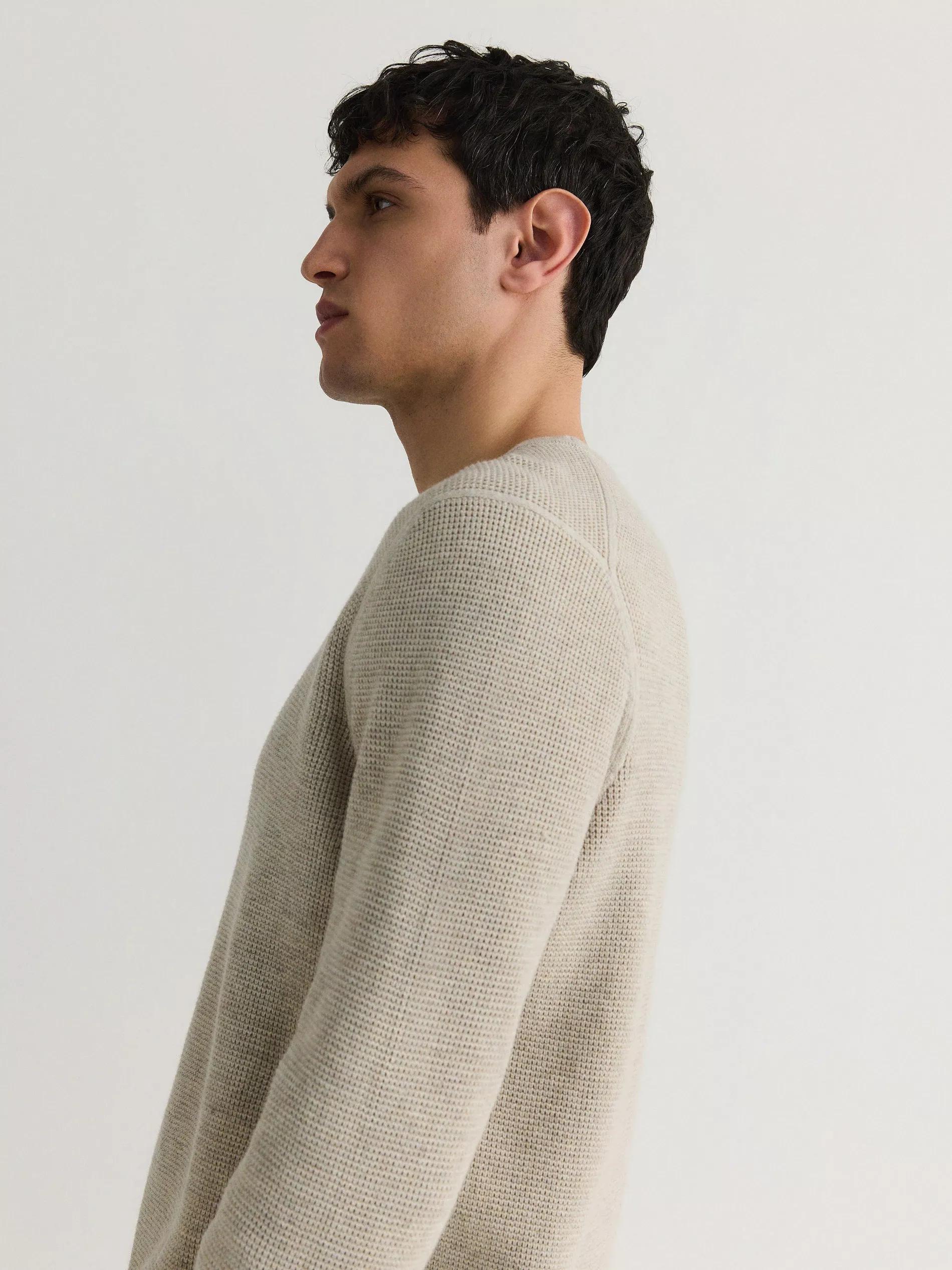 Beige Sweater With A High Cotton Content, , large image number 0