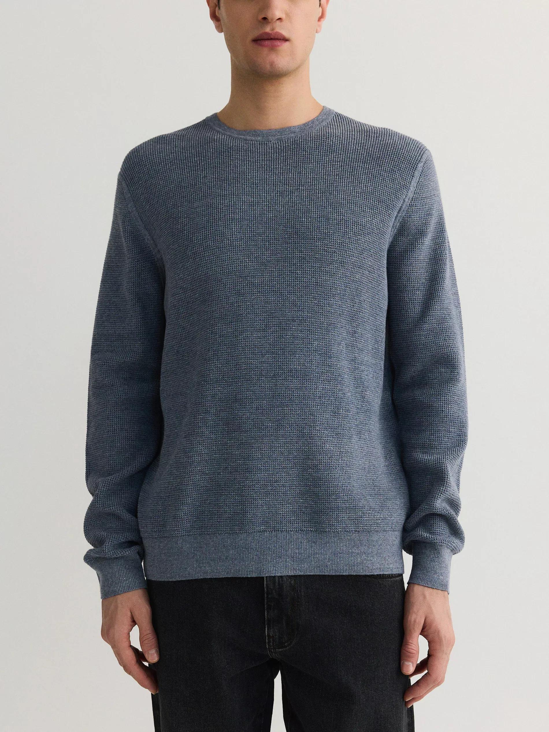 Blue High Cotton Content Sweater, , large image number 0