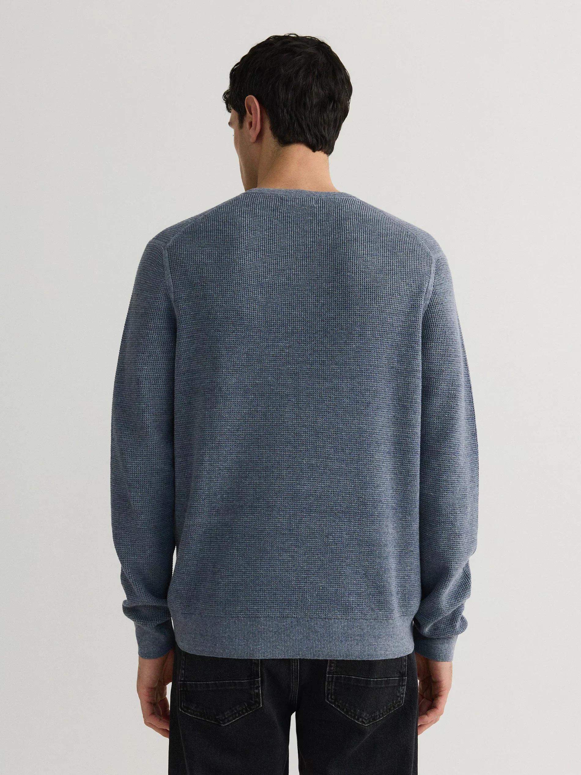 Blue High Cotton Content Sweater, , large image number 4