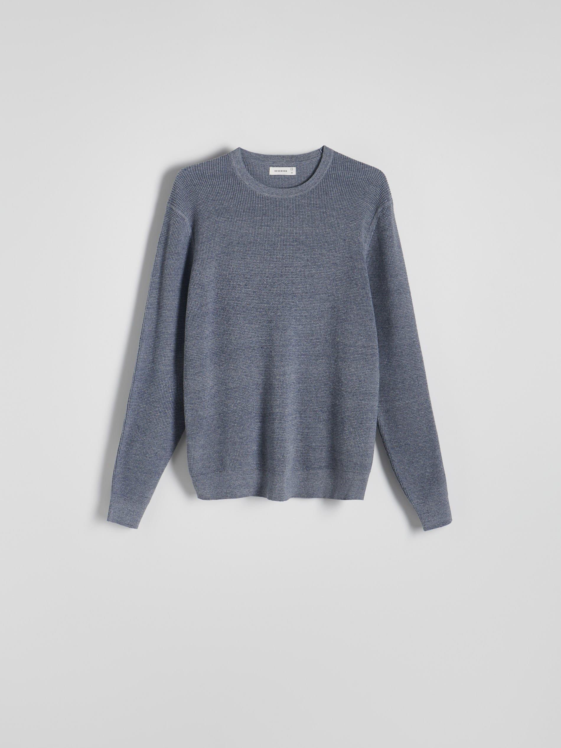 Blue High Cotton Content Sweater, , large image number 5