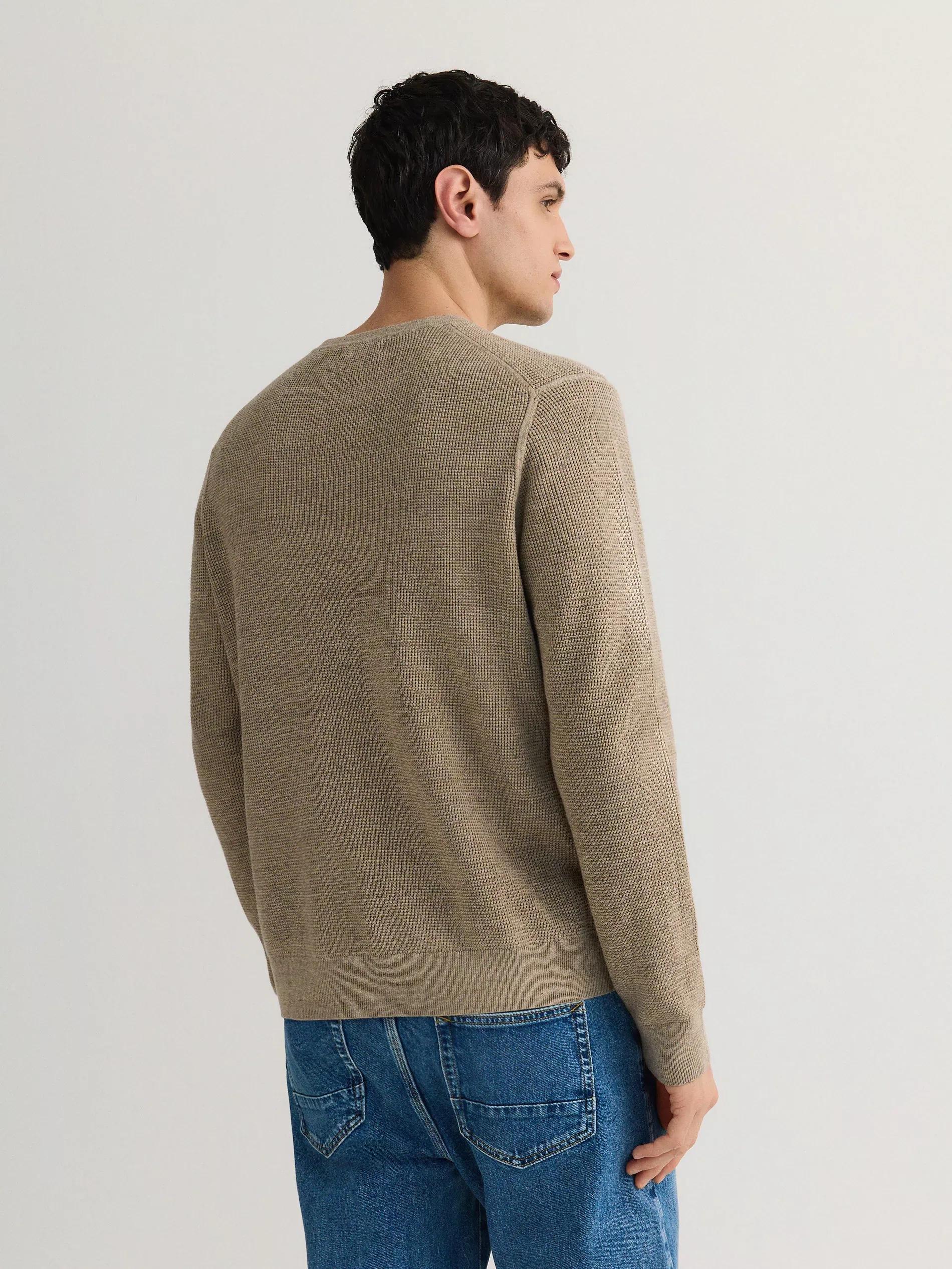 Beige High Cotton Content Sweater, , large image number 2