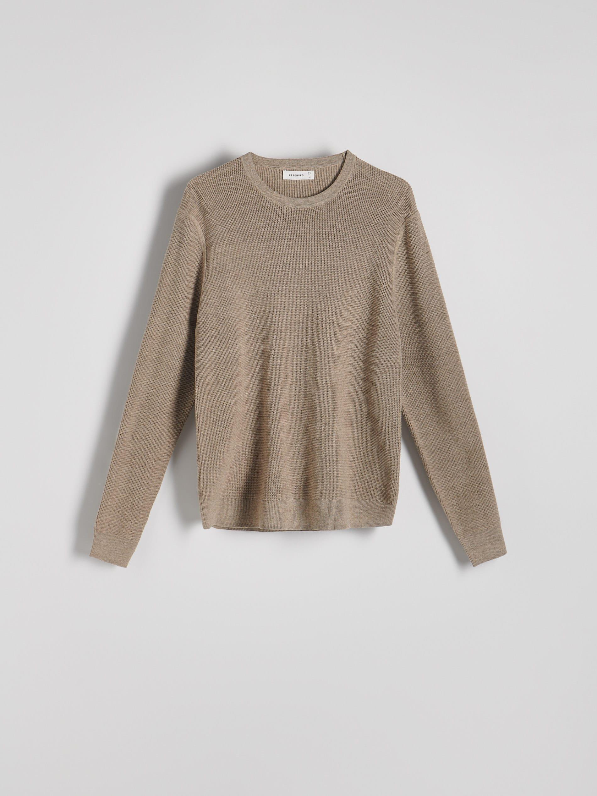 Beige High Cotton Content Sweater, , large image number 4