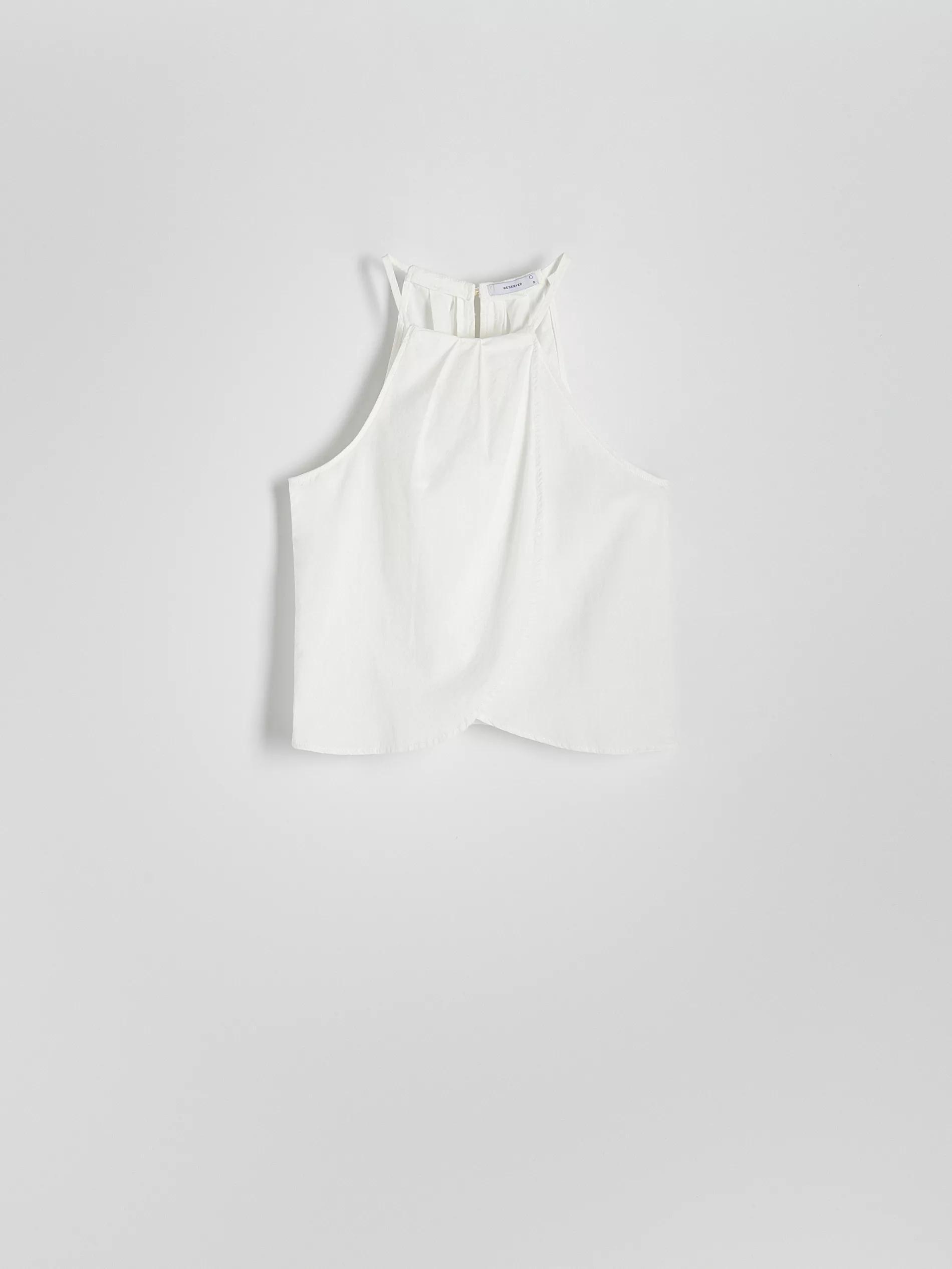White Halter Neck Blouse, , large image number 4