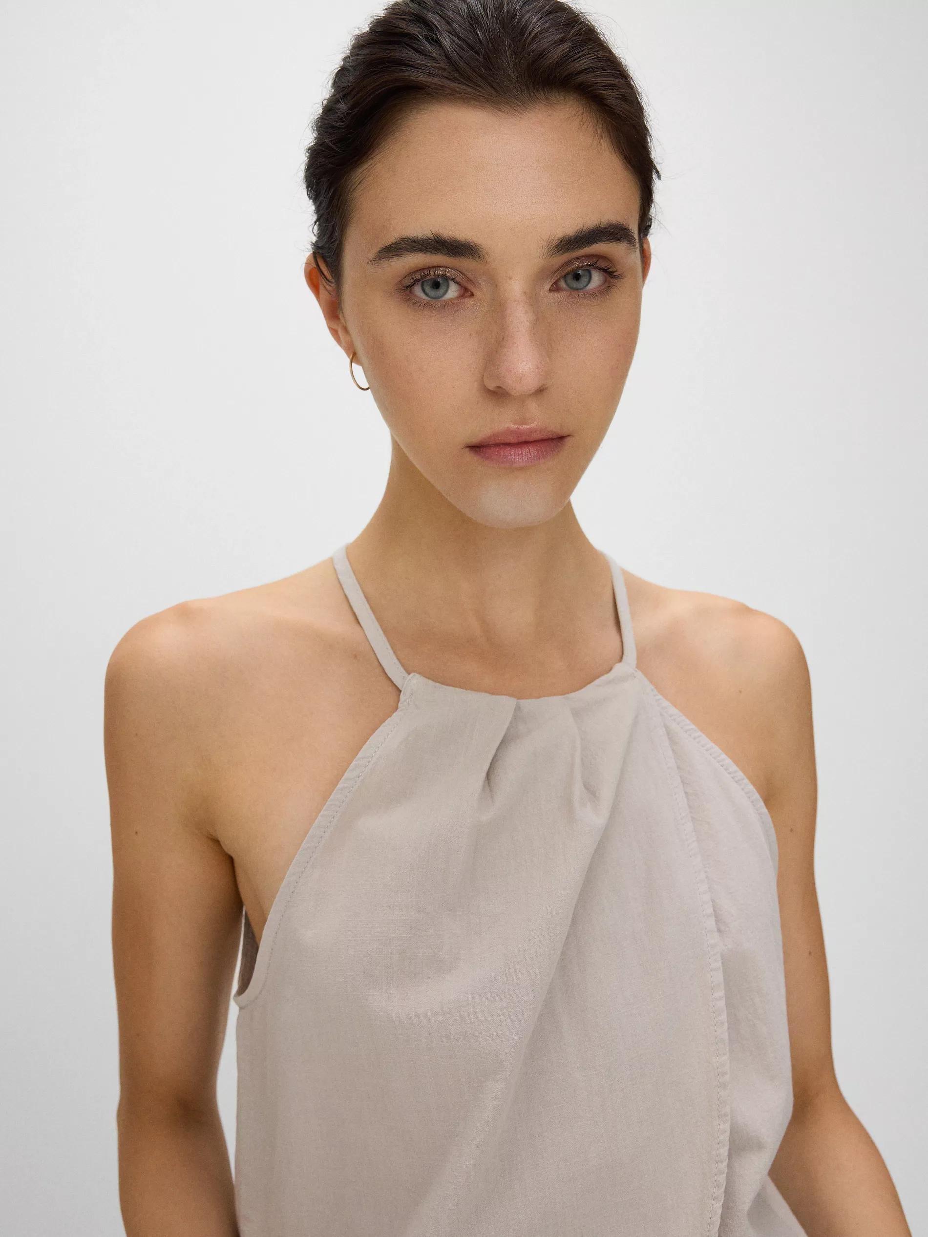 Grey Halter Neck Blouse, , large image number 1