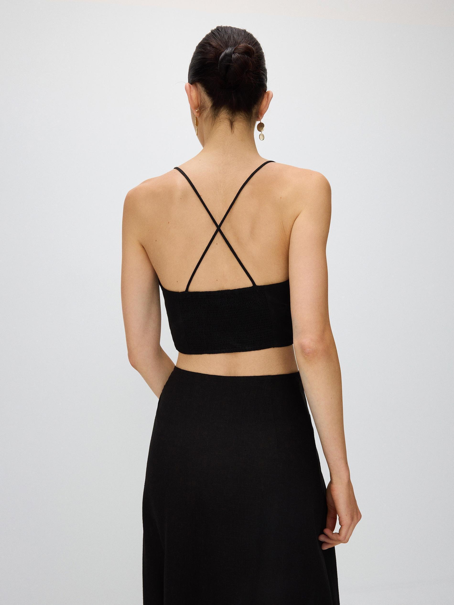 Black Top With Rose-Shaped Detail, , large image number 5