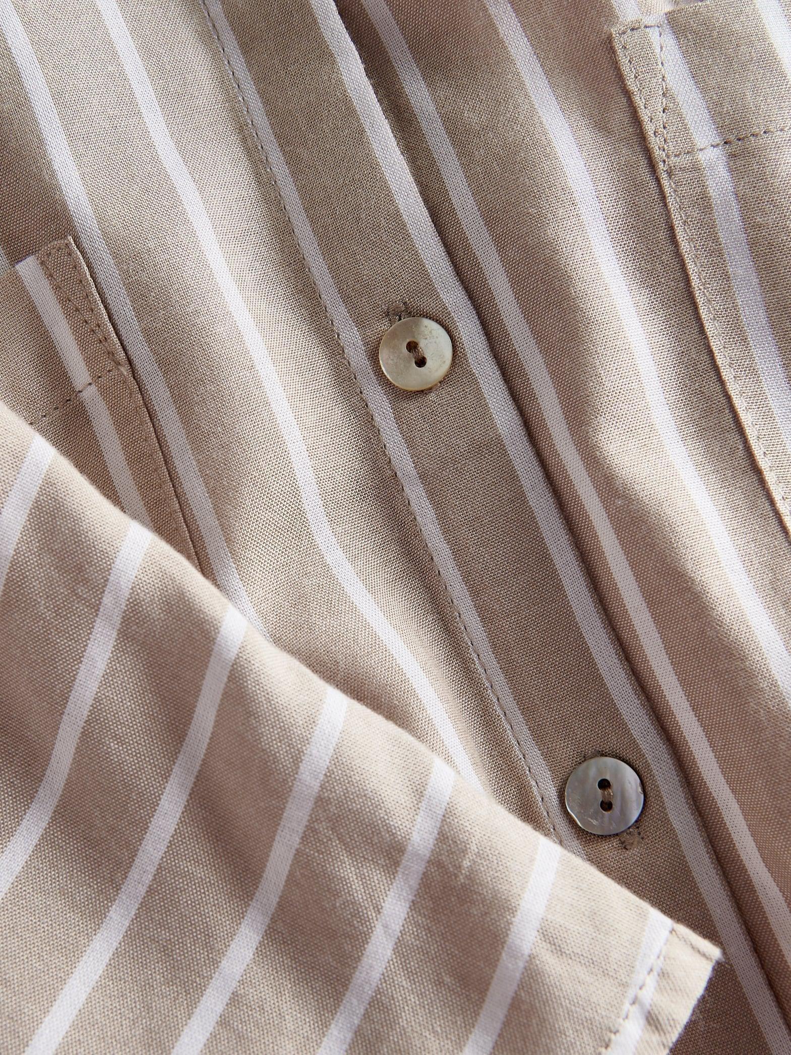 Beige Cropped Shirt With Tie Detail, , large image number 3