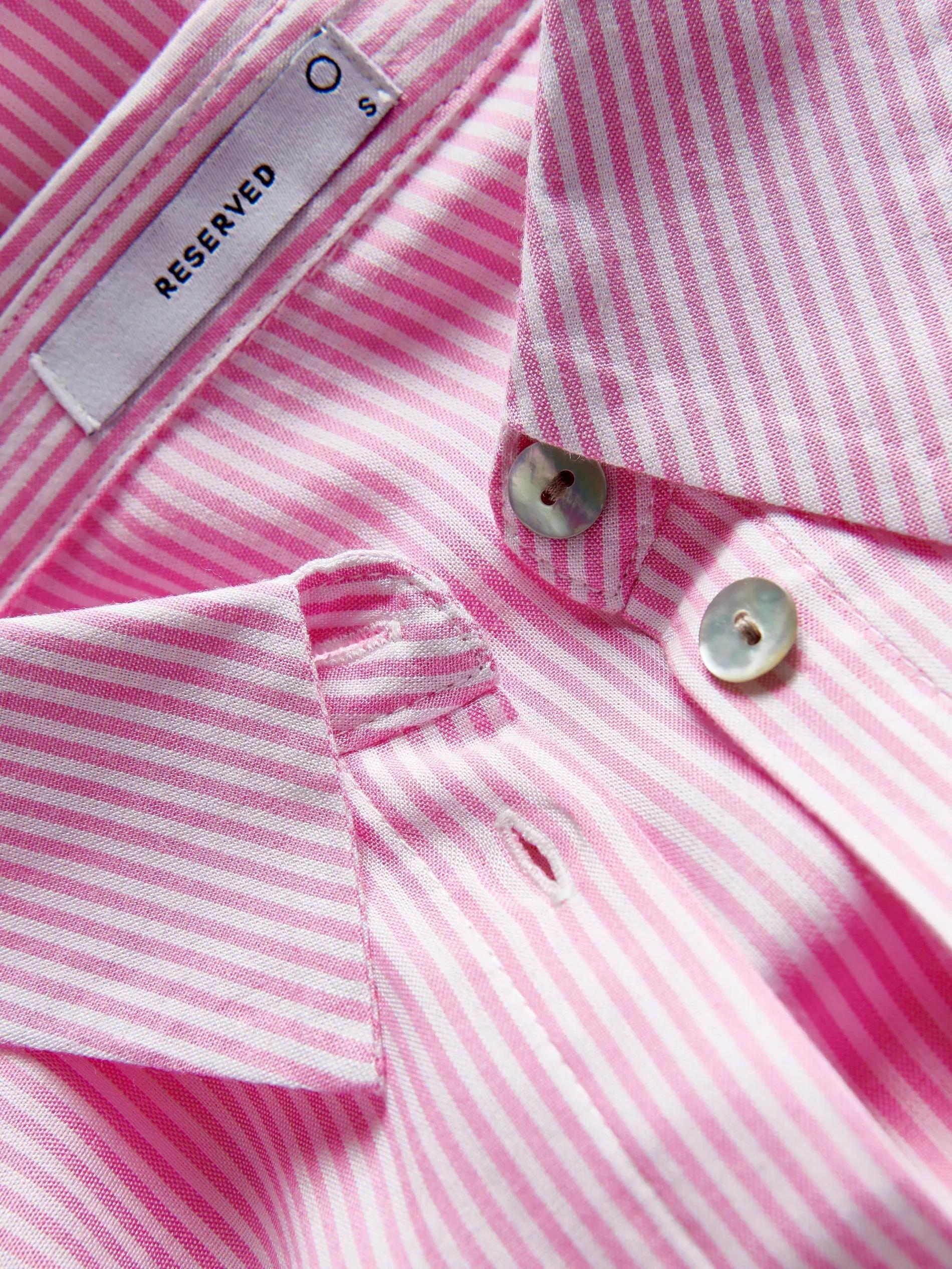 Pink Cropped Shirt With Tie Detail, , large image number 8