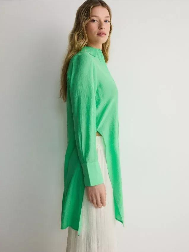 Green Side Slit Shirt, , large image number 0