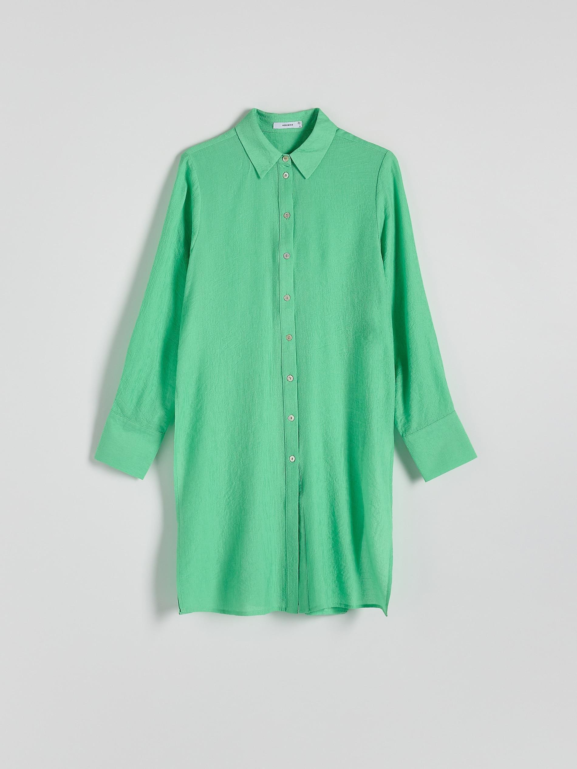 Green Side Slit Shirt, , large image number 5