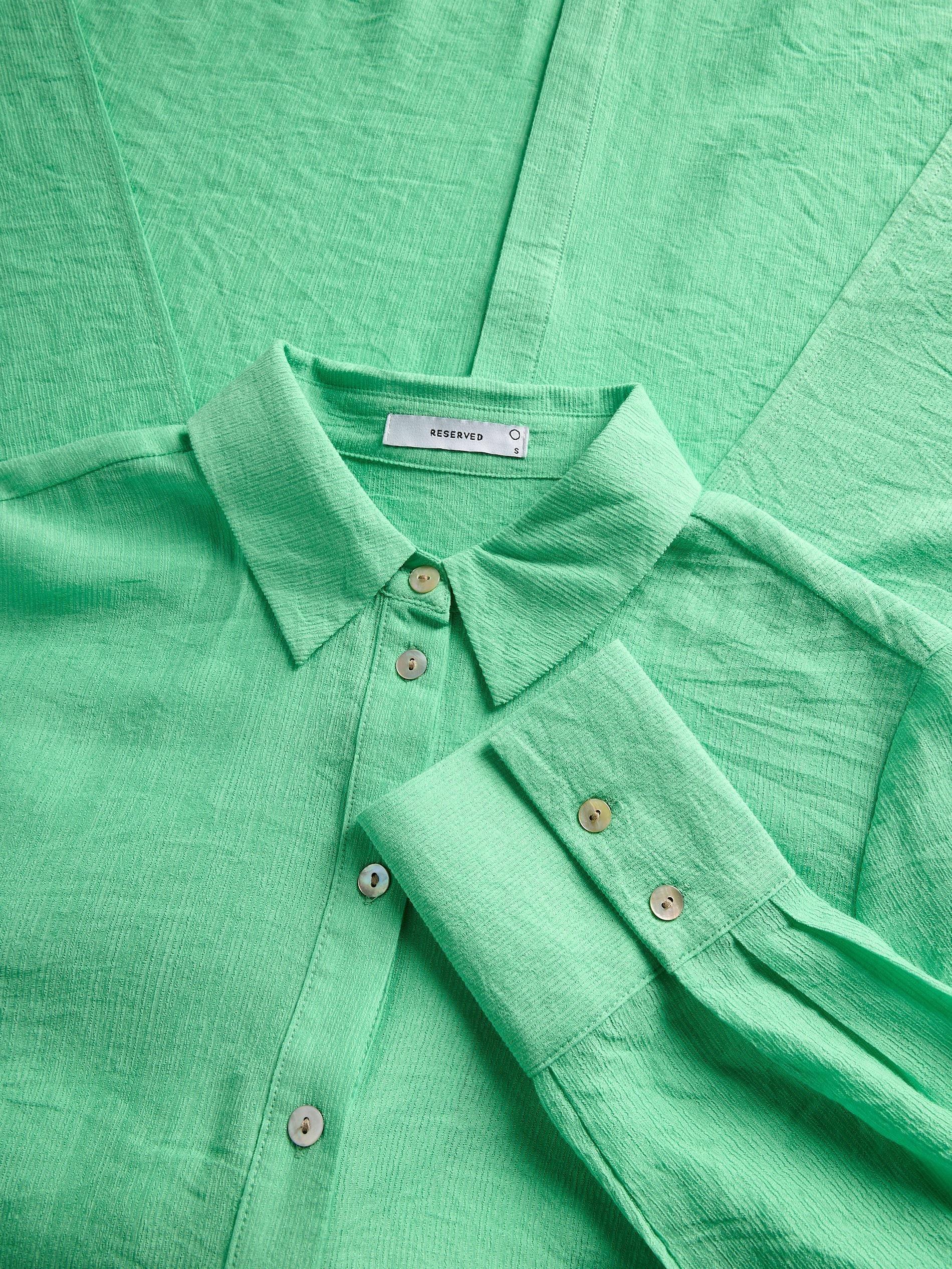 Green Side Slit Shirt, , large image number 6