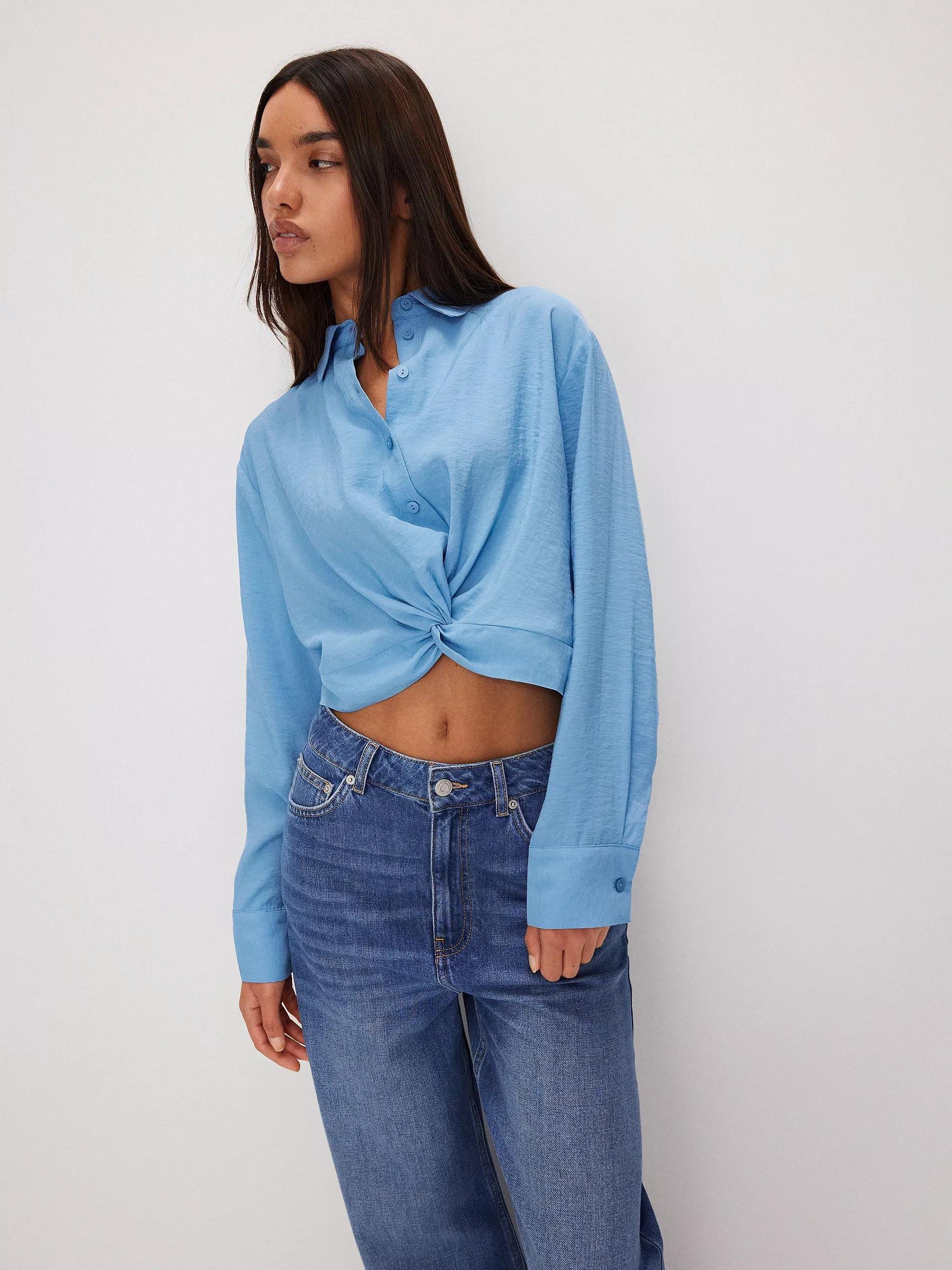 Blue Detailed Long Sleeve Shirt, , large image number 3