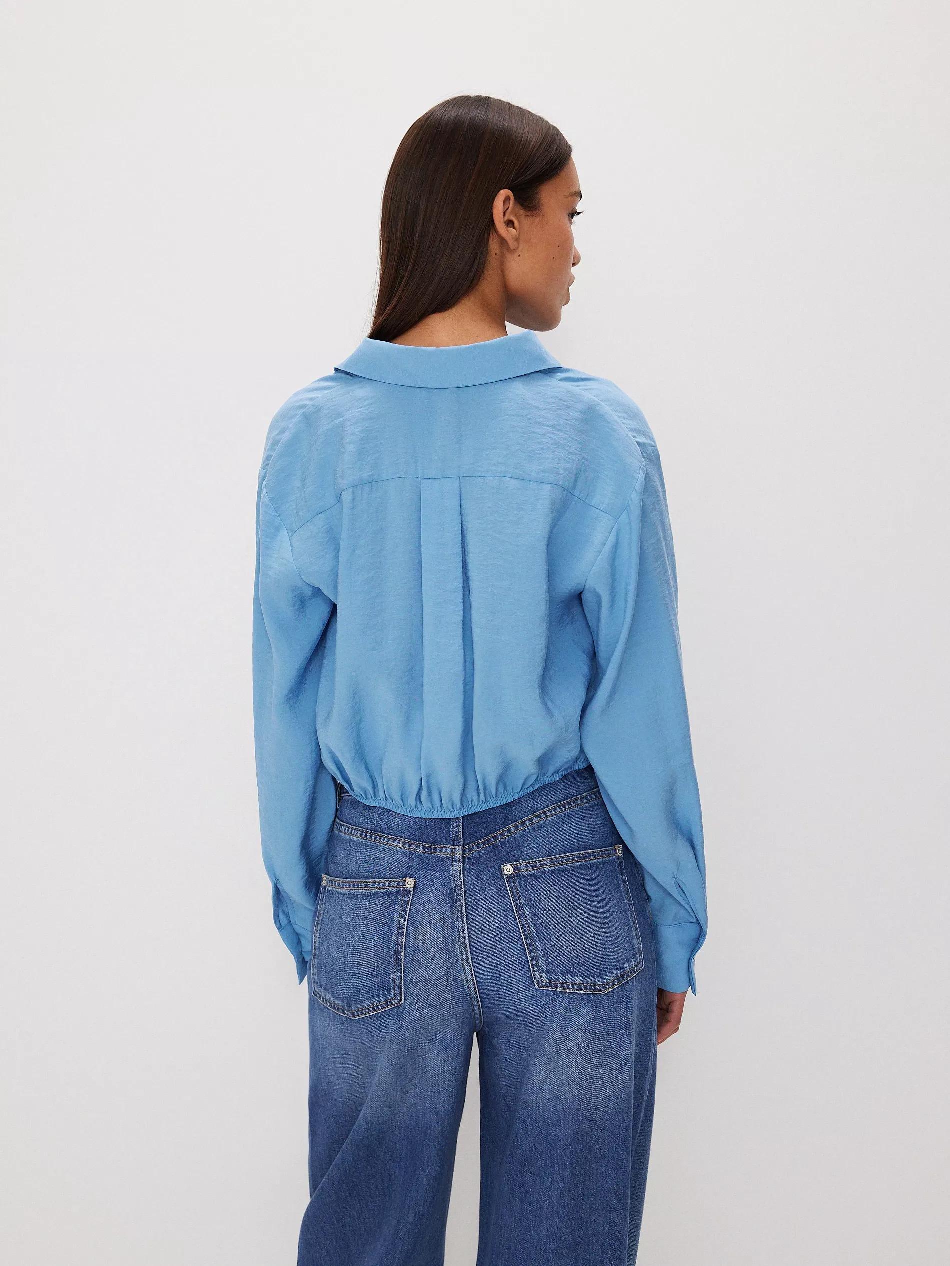 Blue Detailed Long Sleeve Shirt, , large image number 4