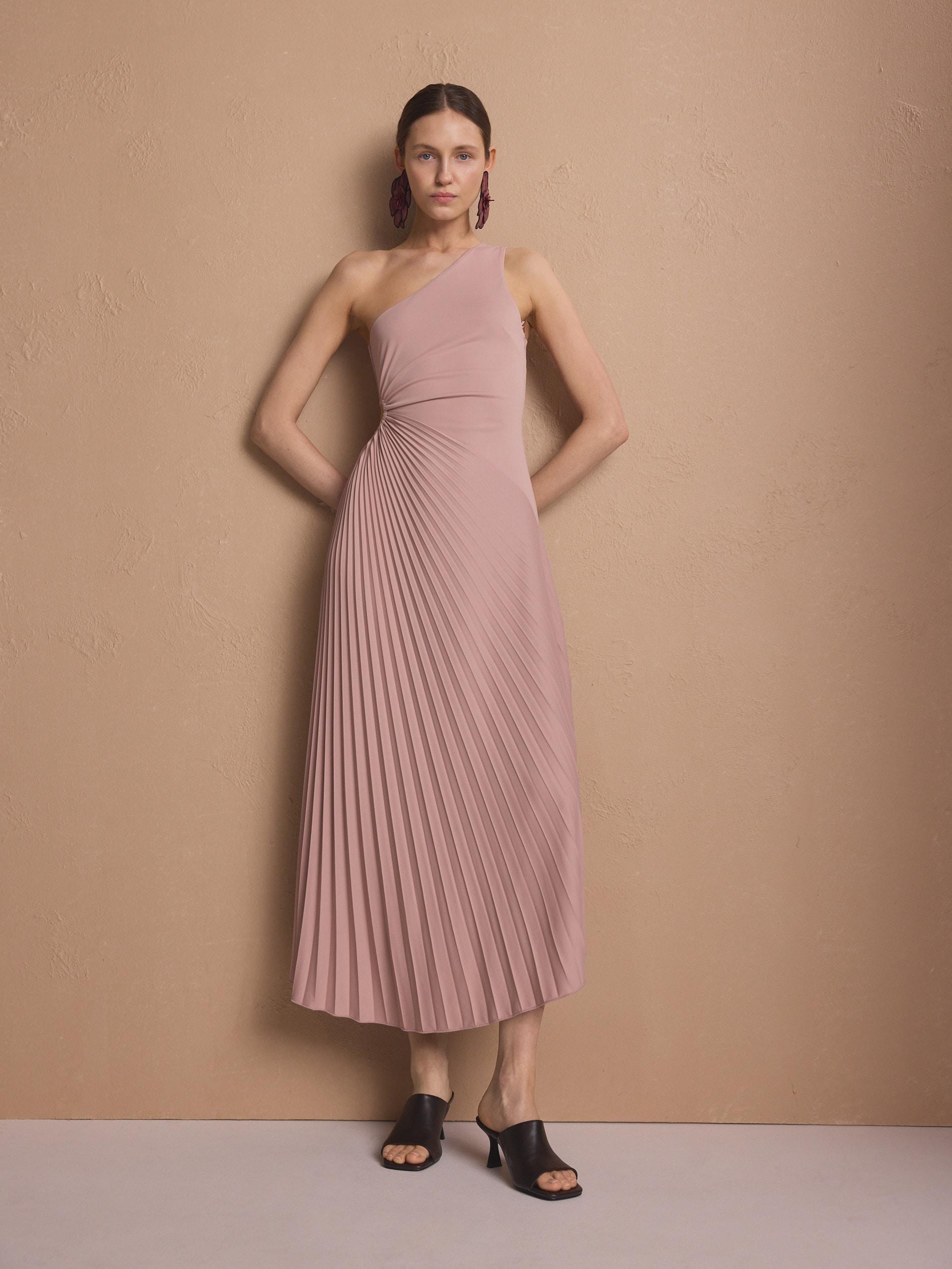 Pink Dress With Decorative Piping, , large image number 4
