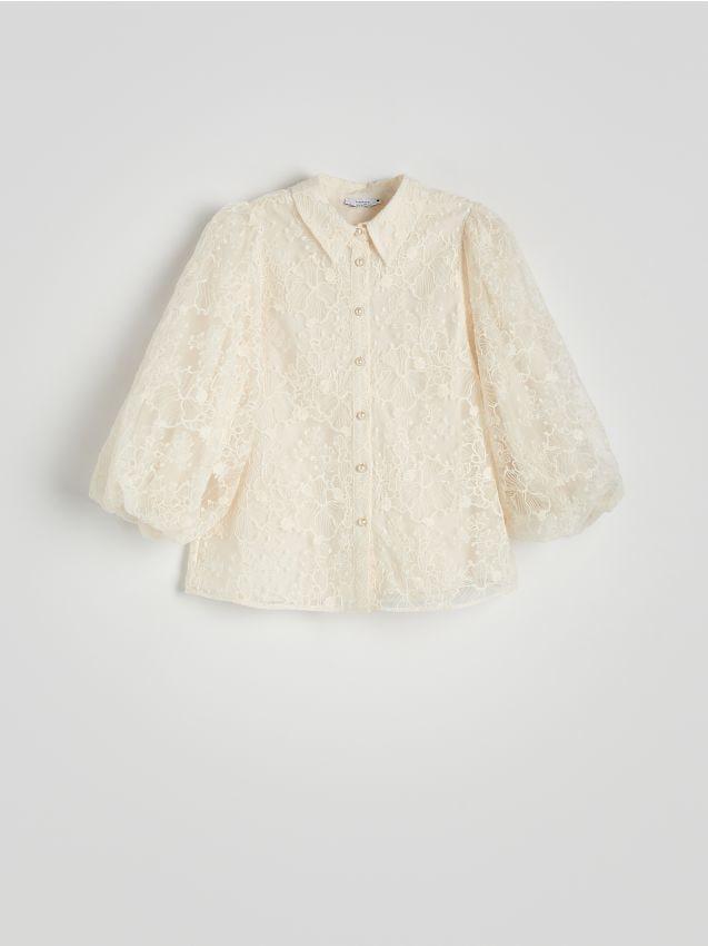 Beige Blouse With Decorative Embroidery, , large image number 0
