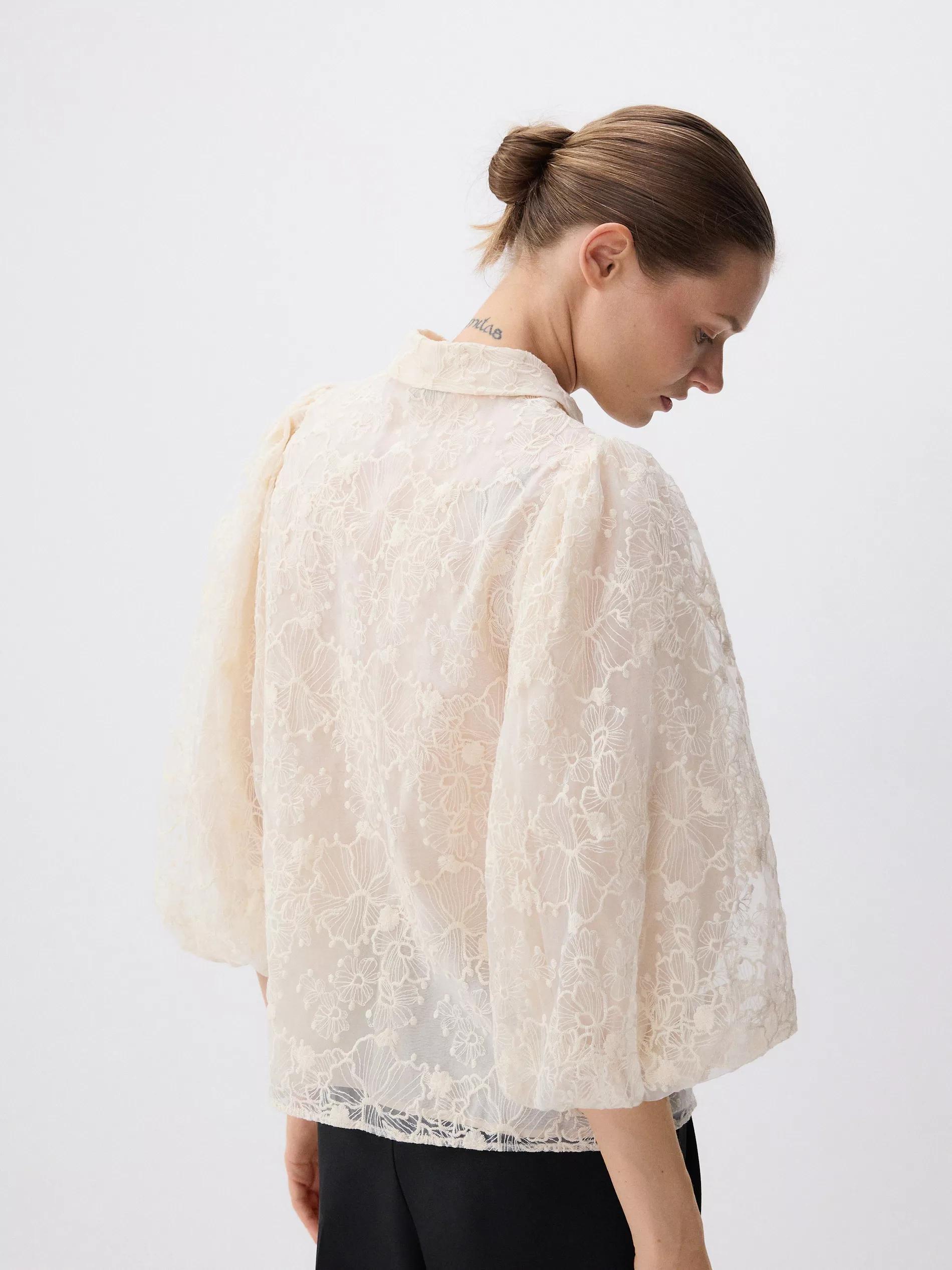 Beige Blouse With Decorative Embroidery, , large image number 1