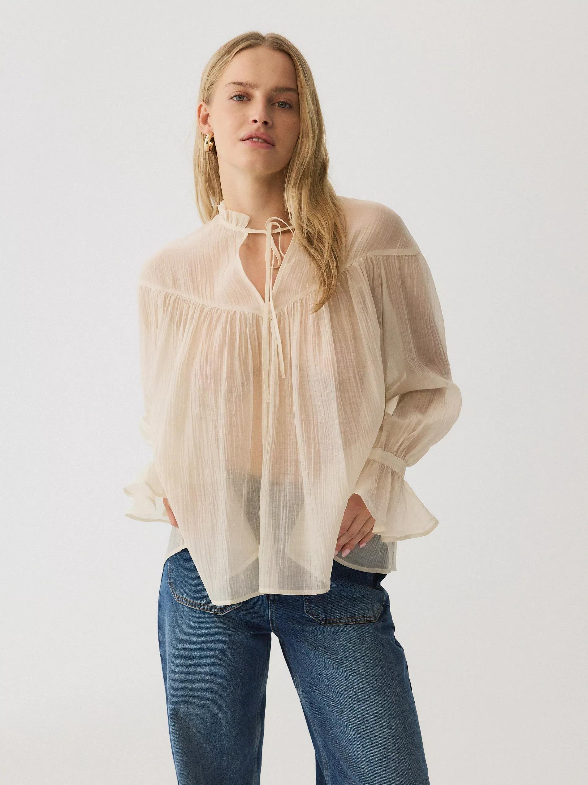 Beige Blouse, , large image number 1