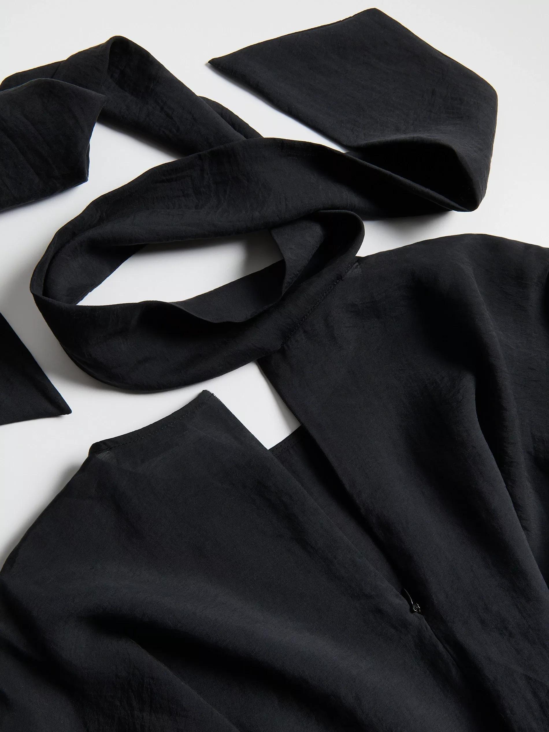Black Blouse With Tie Details, , large image number 5