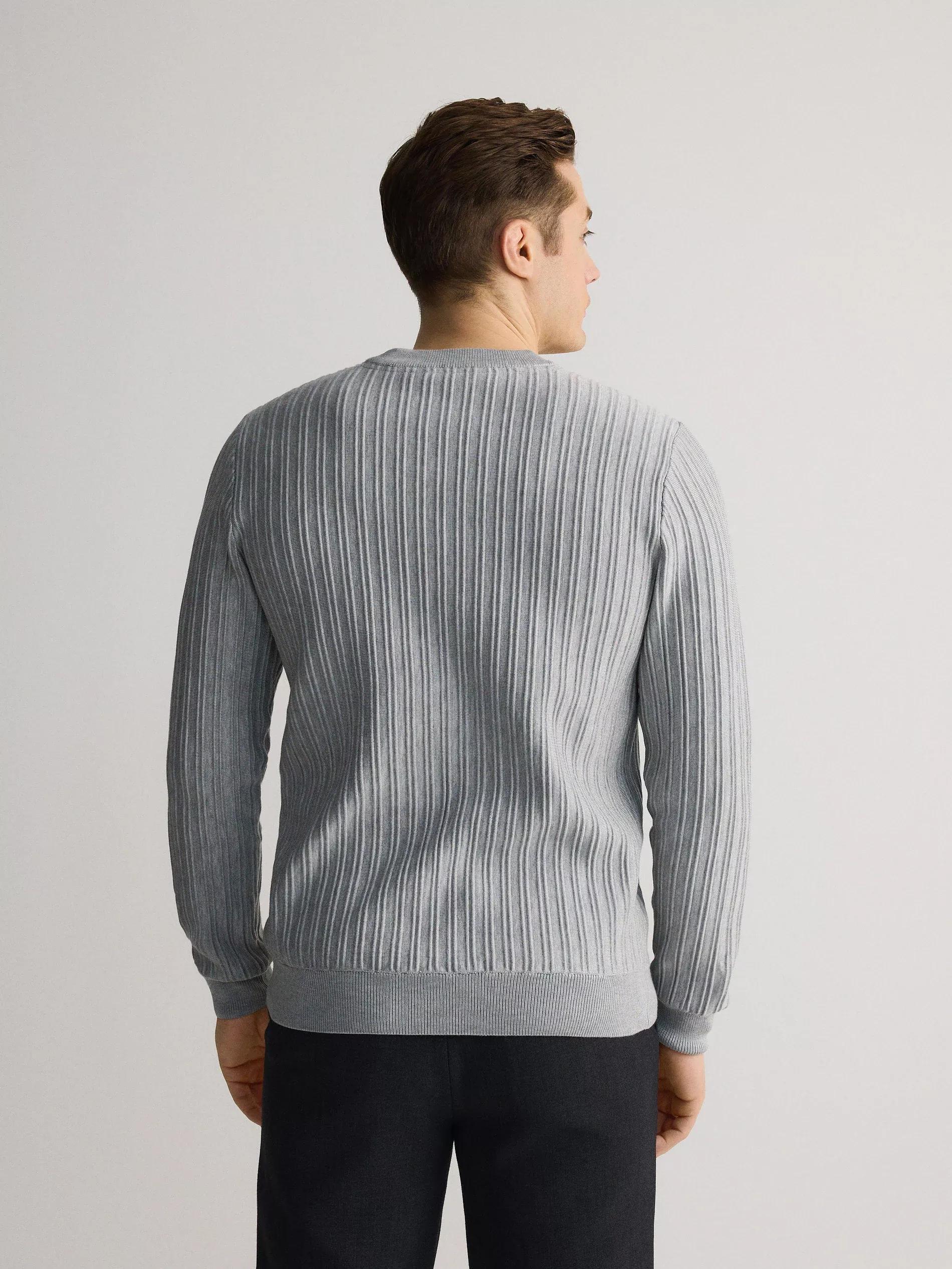 Grey Sweater With High Viscose Content, , large image number 2