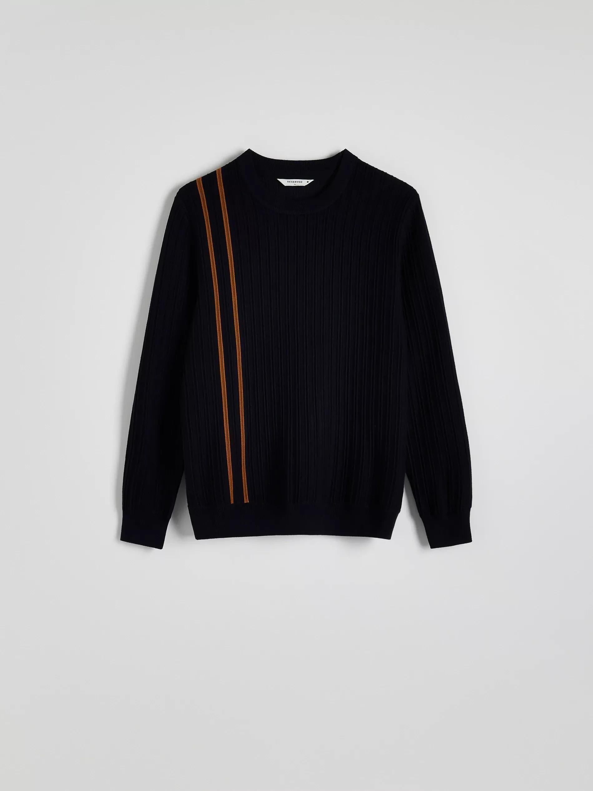 Navy Sweater With A High Viscose Content, , large image number 5